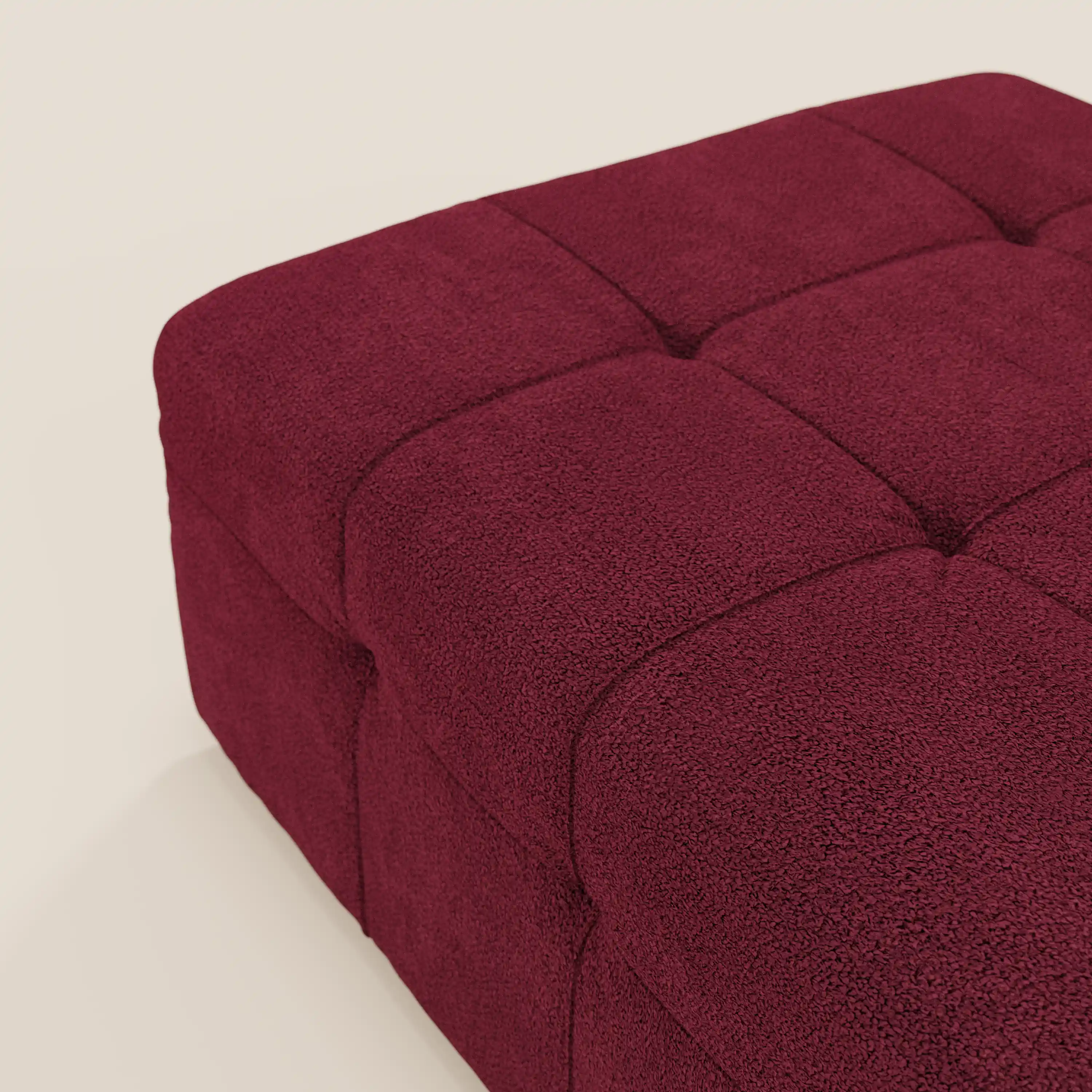 Mosaic Pouf et module en bouclé - 96 x 77 cm, design capitonné en tissu détachable T21 - Image 86