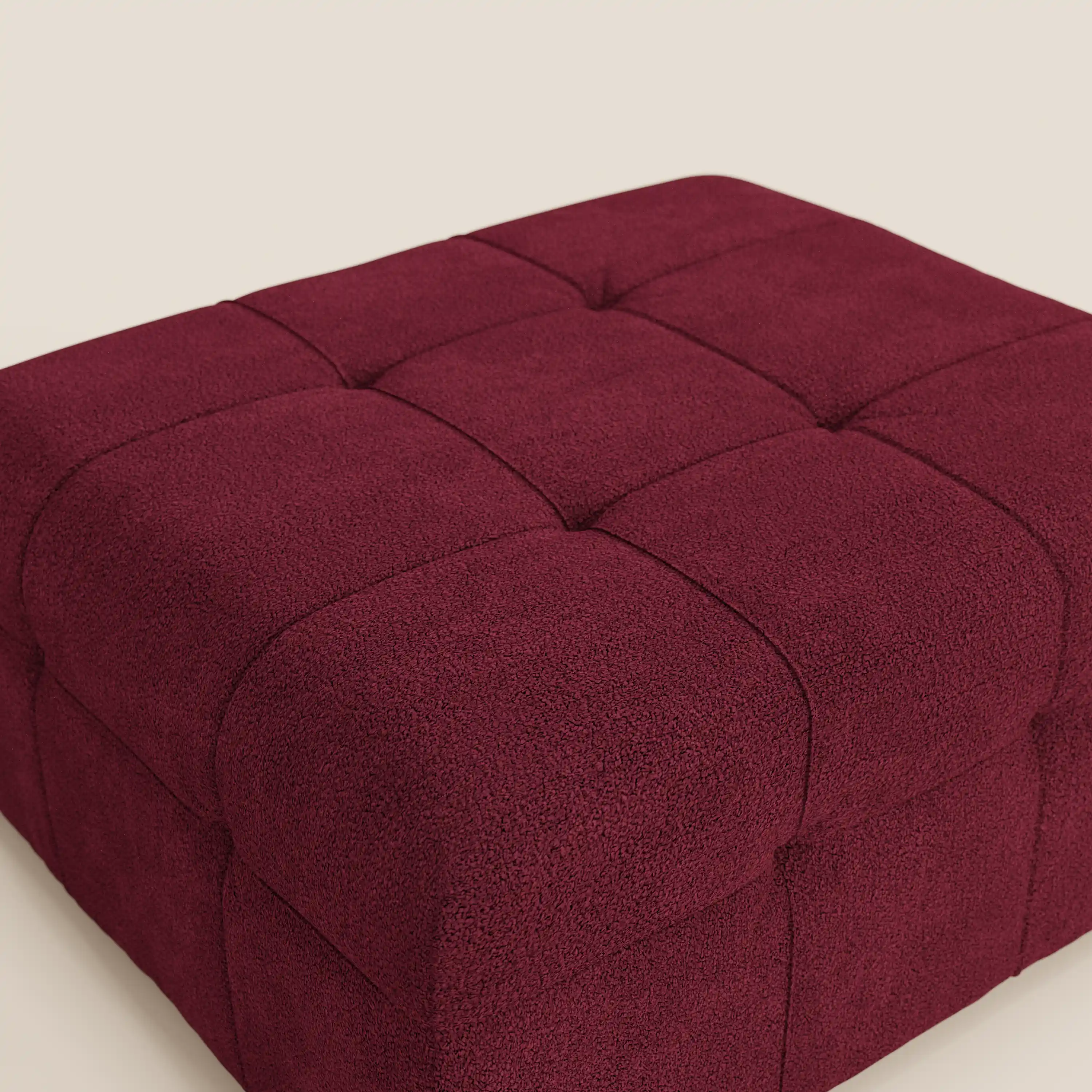 Mosaic Pouf et module en bouclé - 96 x 77 cm, design capitonné en tissu détachable T21 - Image 87