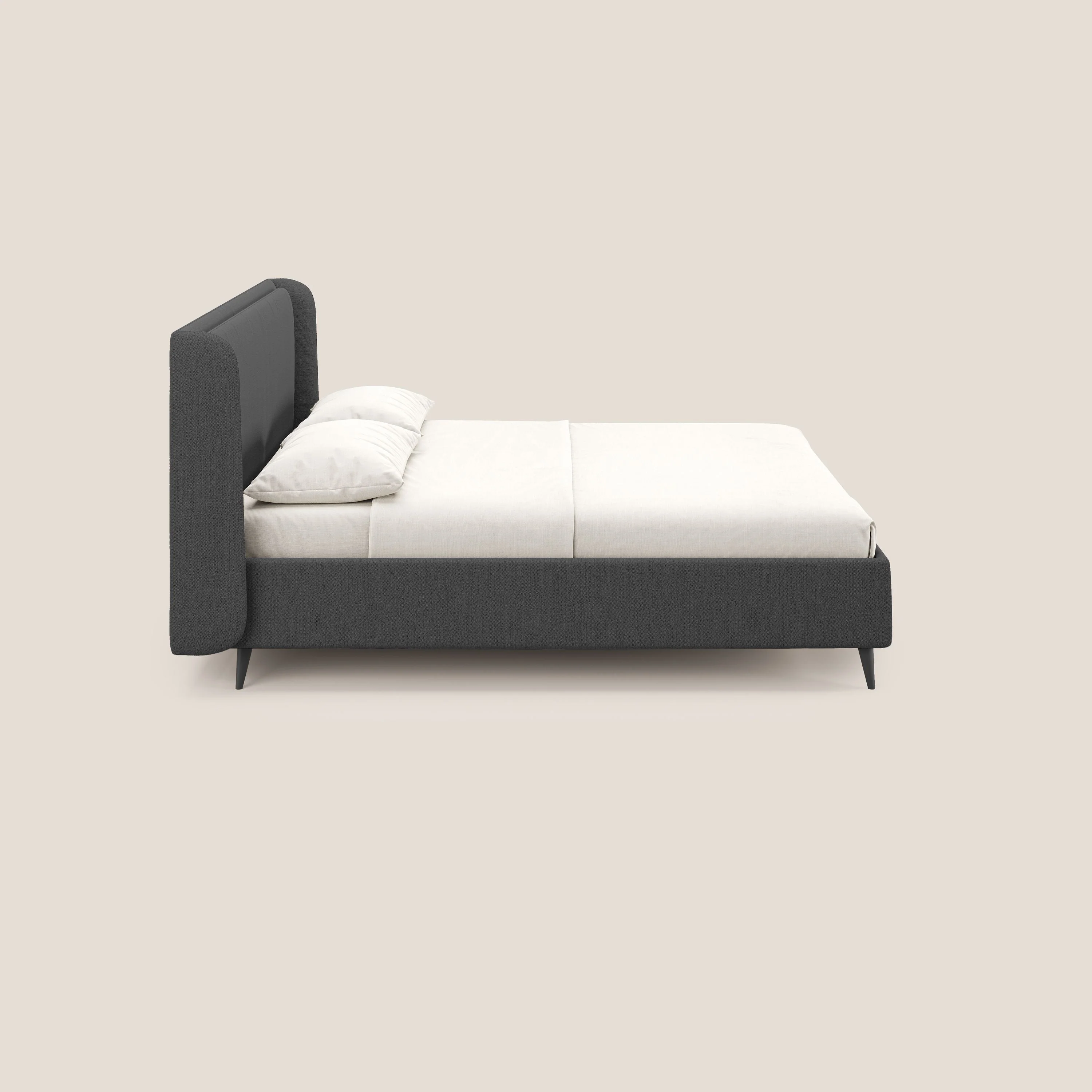 Nadine lit coffre de design et confort italien en tissu imperméable T19 anthracite - Image 4