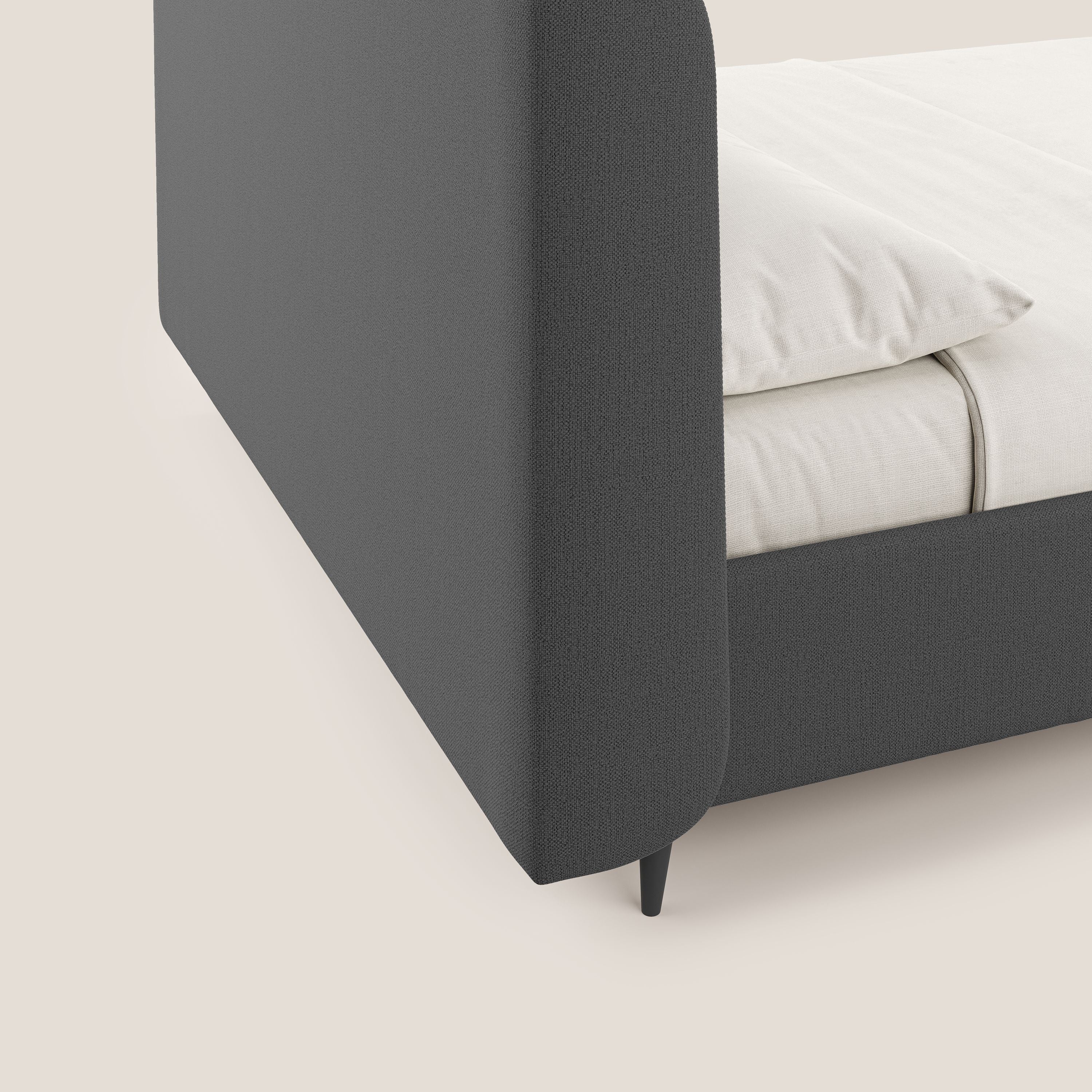 Nadine lit coffre de design et confort italien en tissu imperméable T19 anthracite - Image 7