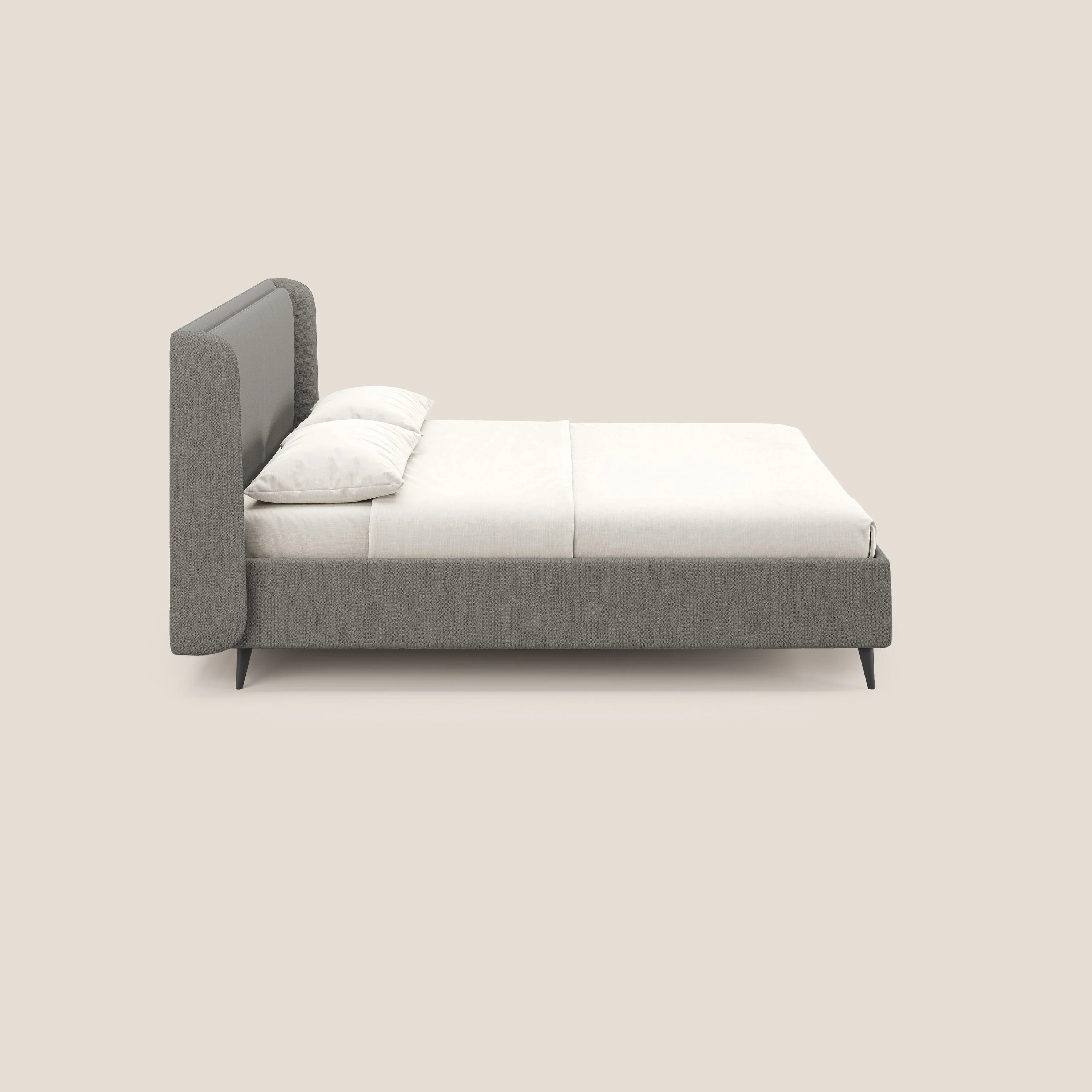 Nadine lit coffre de design et confort italien en tissu imperméable T19 beige - Image 4