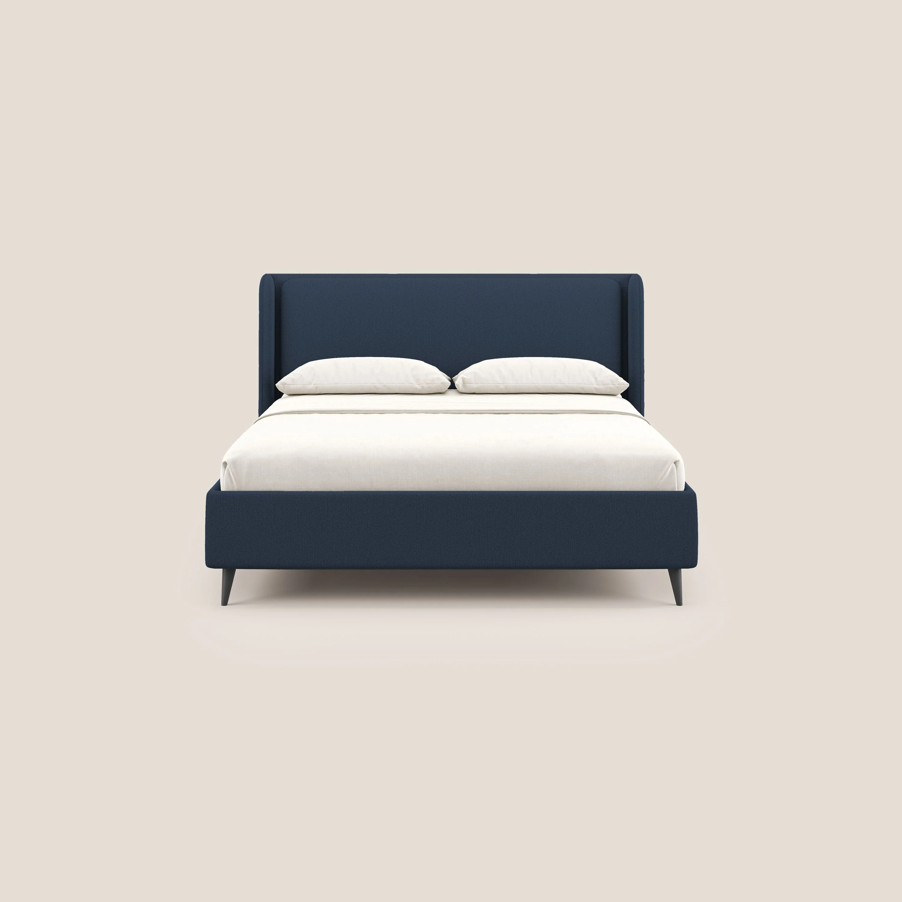 Nadine lit coffre de design et confort italien en tissu imperméable T19 bleu - Image 3