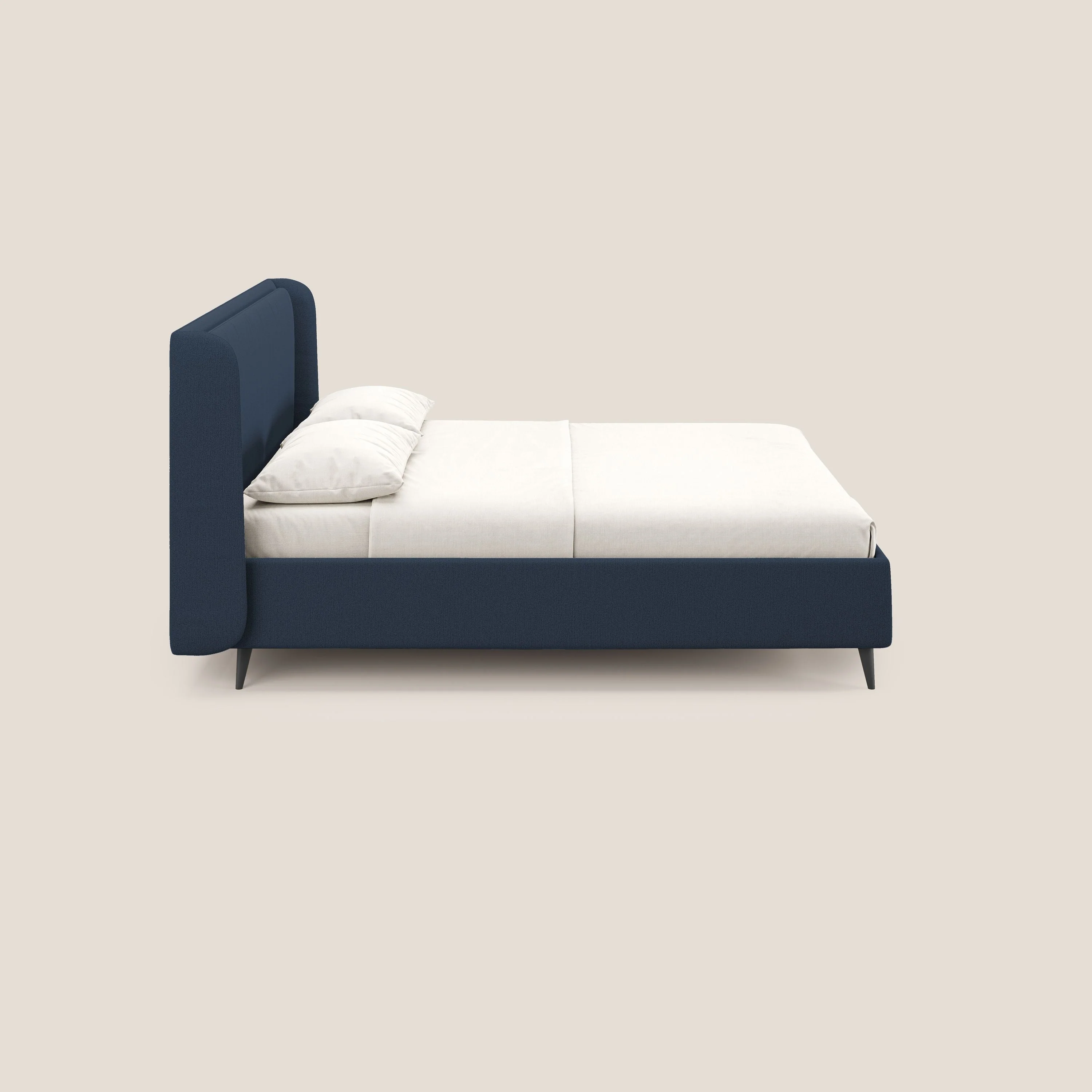 Nadine lit coffre de design et confort italien en tissu imperméable T19 bleu - Image 4