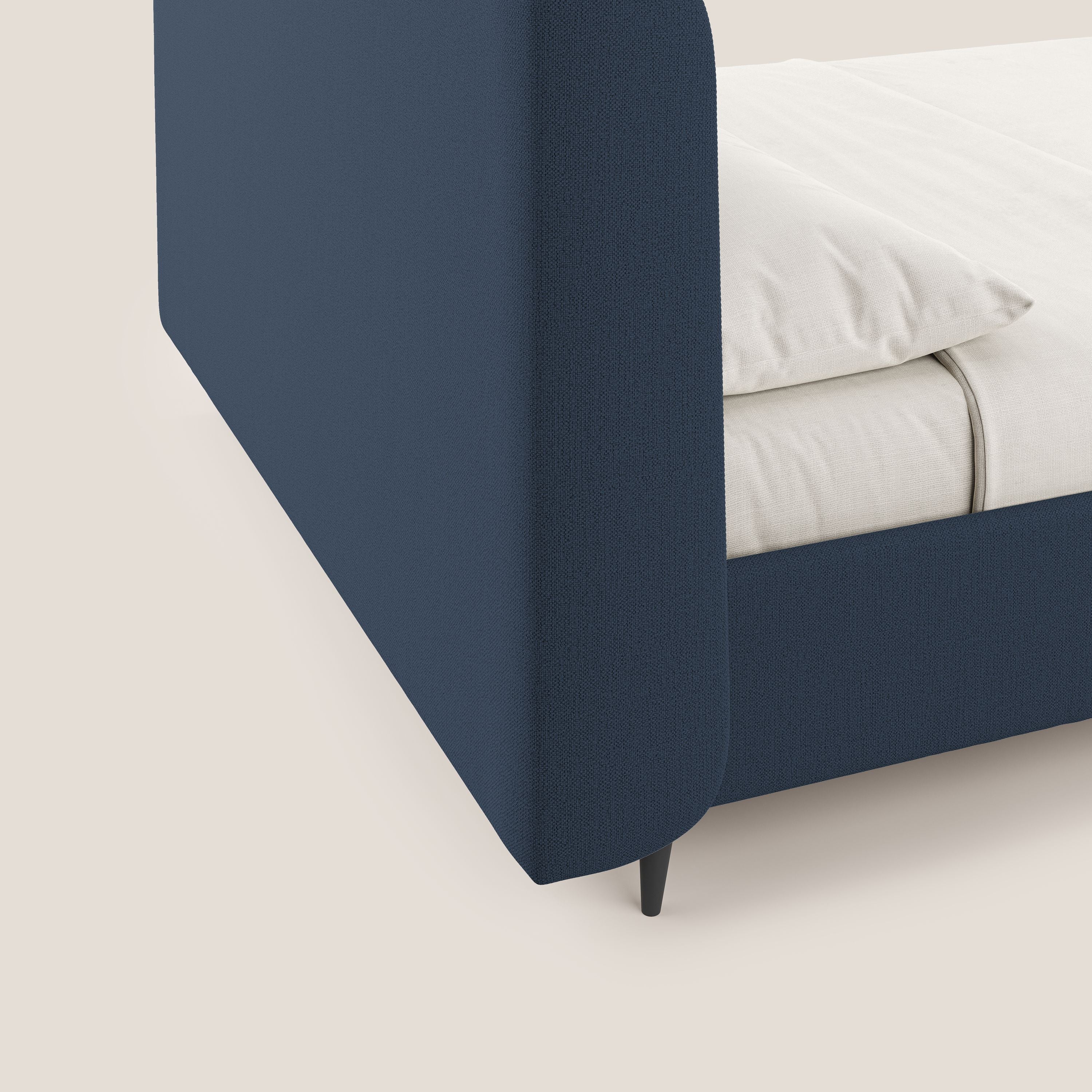 Nadine lit coffre de design et confort italien en tissu imperméable T19 bleu - Image 7