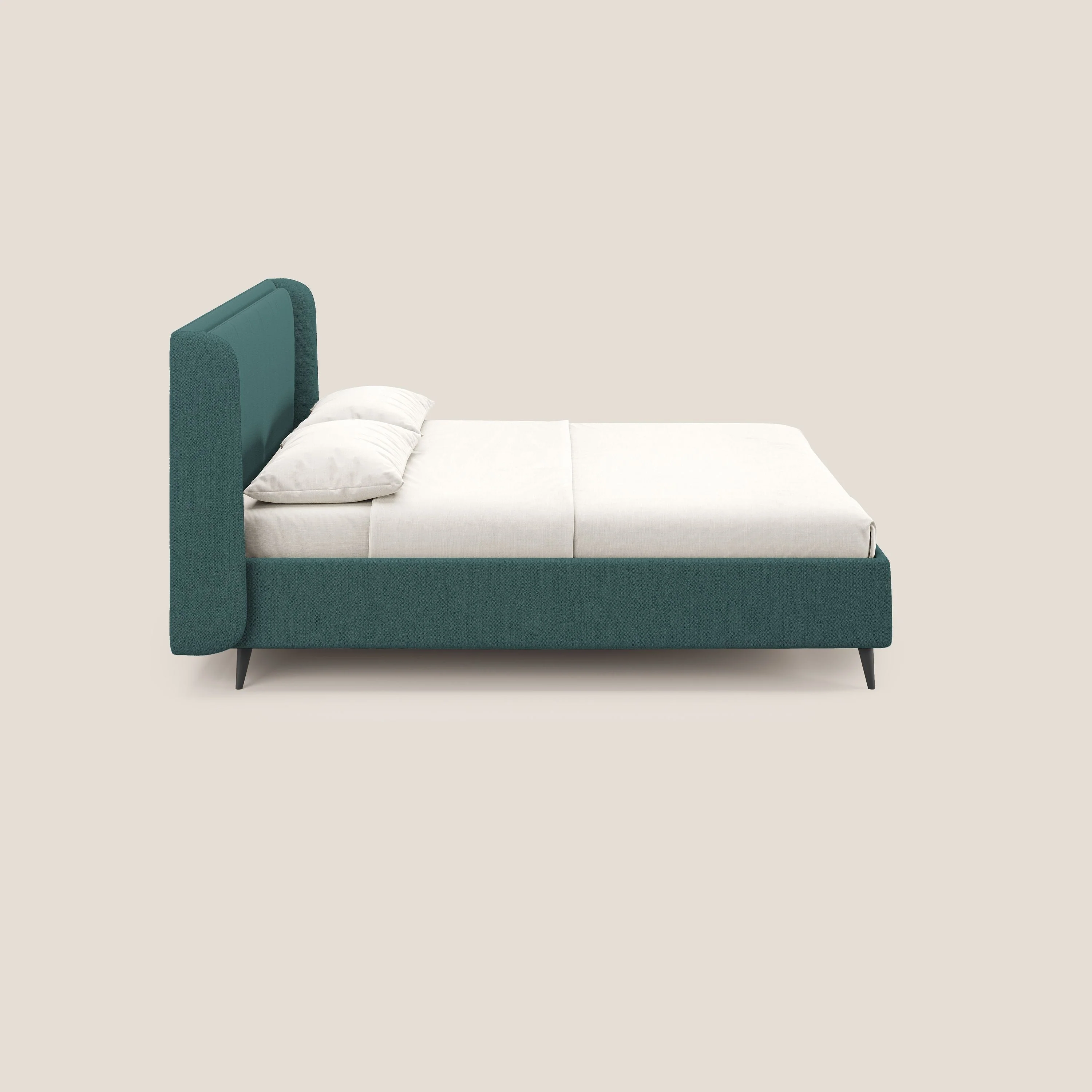 Nadine lit coffre de design et confort italien en tissu imperméable T19 bleu canard - Image 4