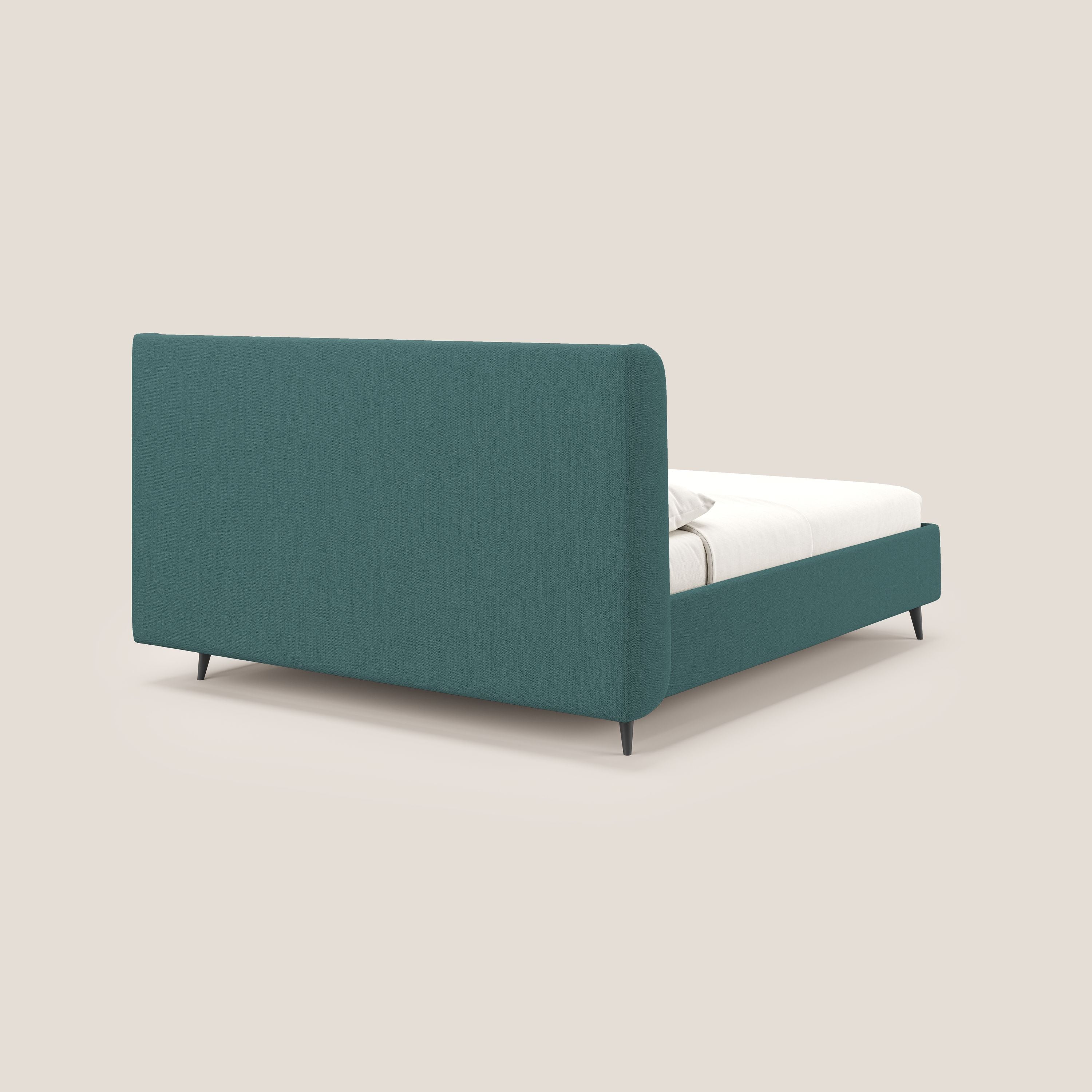 Nadine lit coffre de design et confort italien en tissu imperméable T19 bleu canard - Image 5