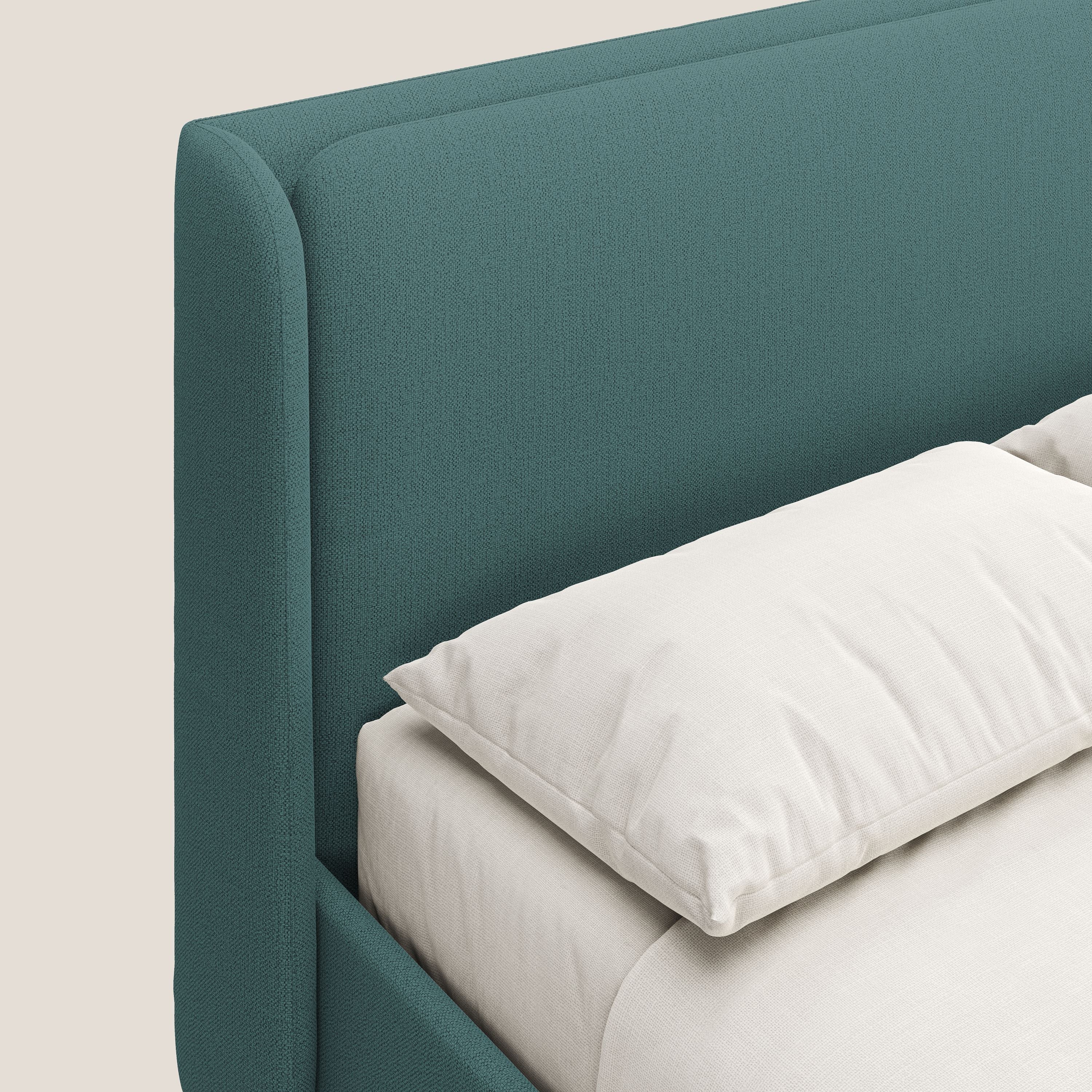 Nadine lit coffre de design et confort italien en tissu imperméable T19 bleu canard - Image 6