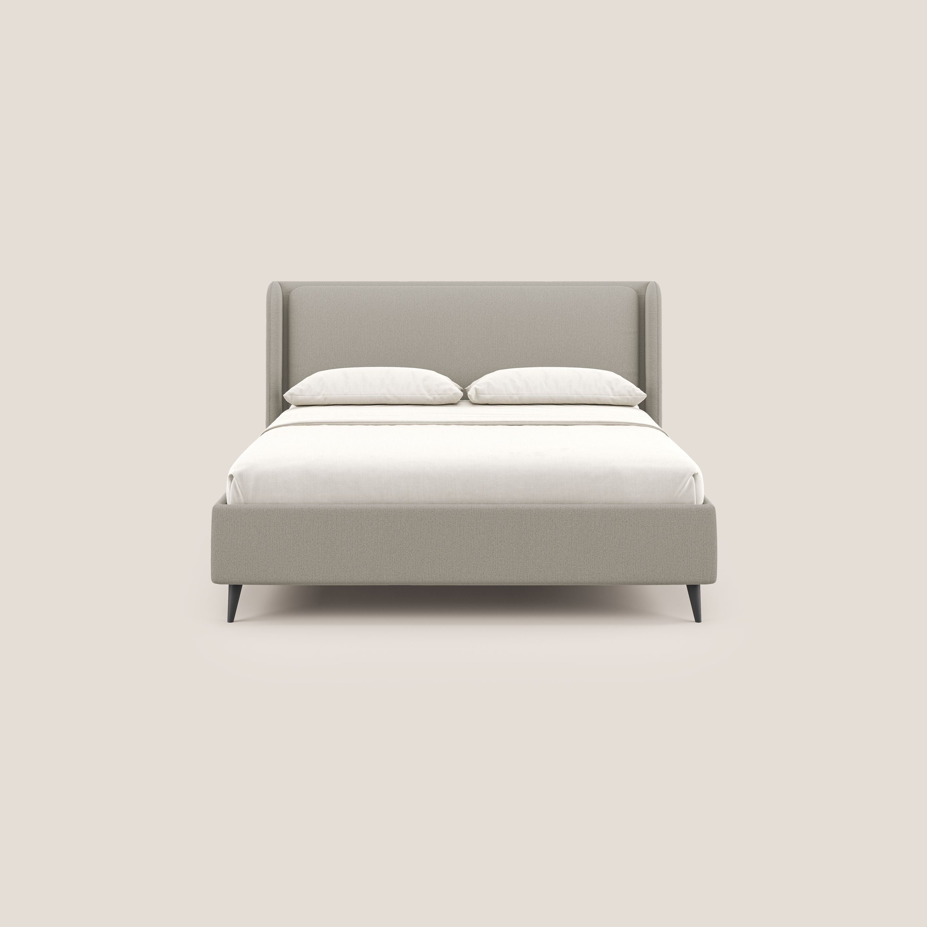 Nadine lit coffre de design et confort italien en tissu imperméable T19 crème - Image 4
