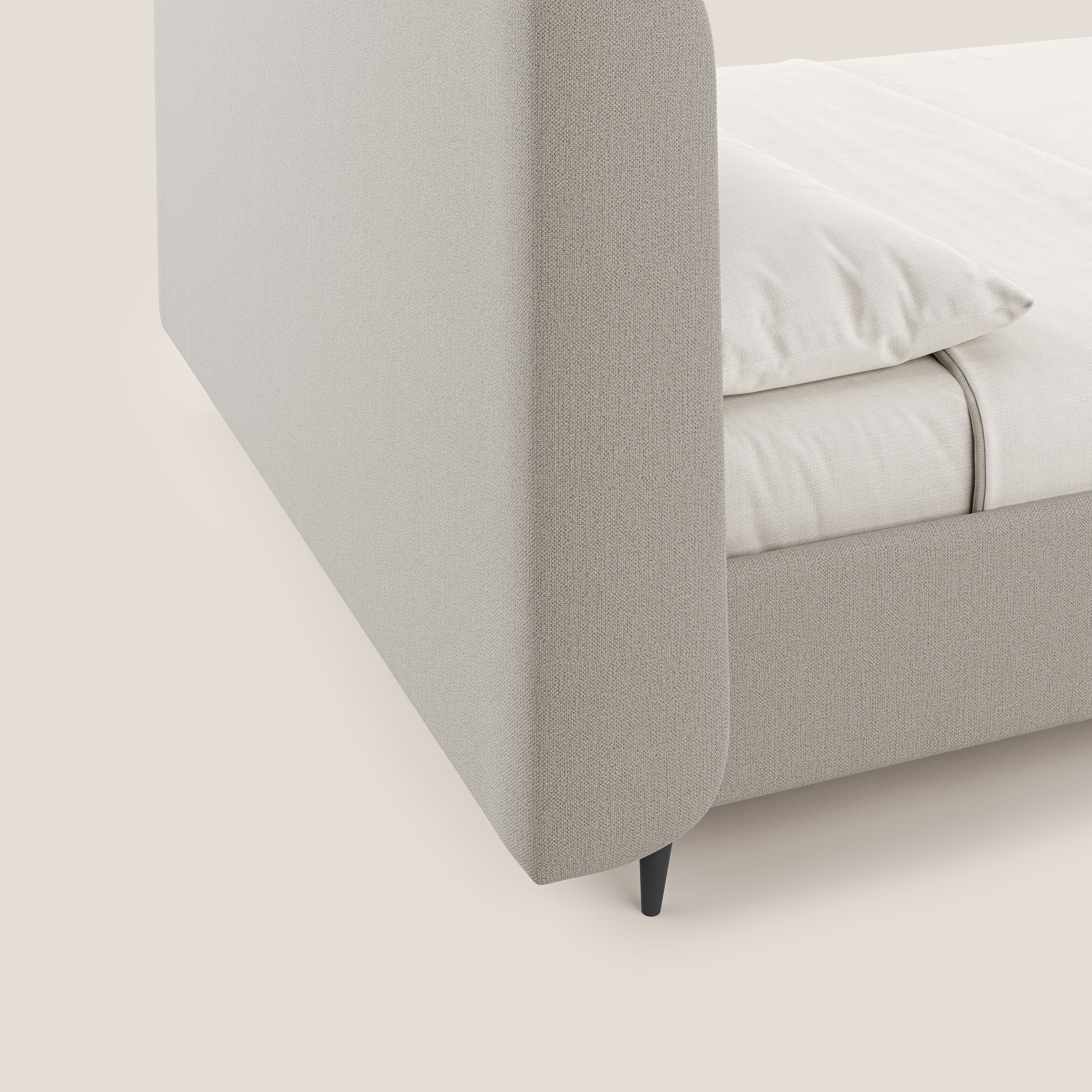 Nadine lit coffre de design et confort italien en tissu imperméable T19 crème - Image 8