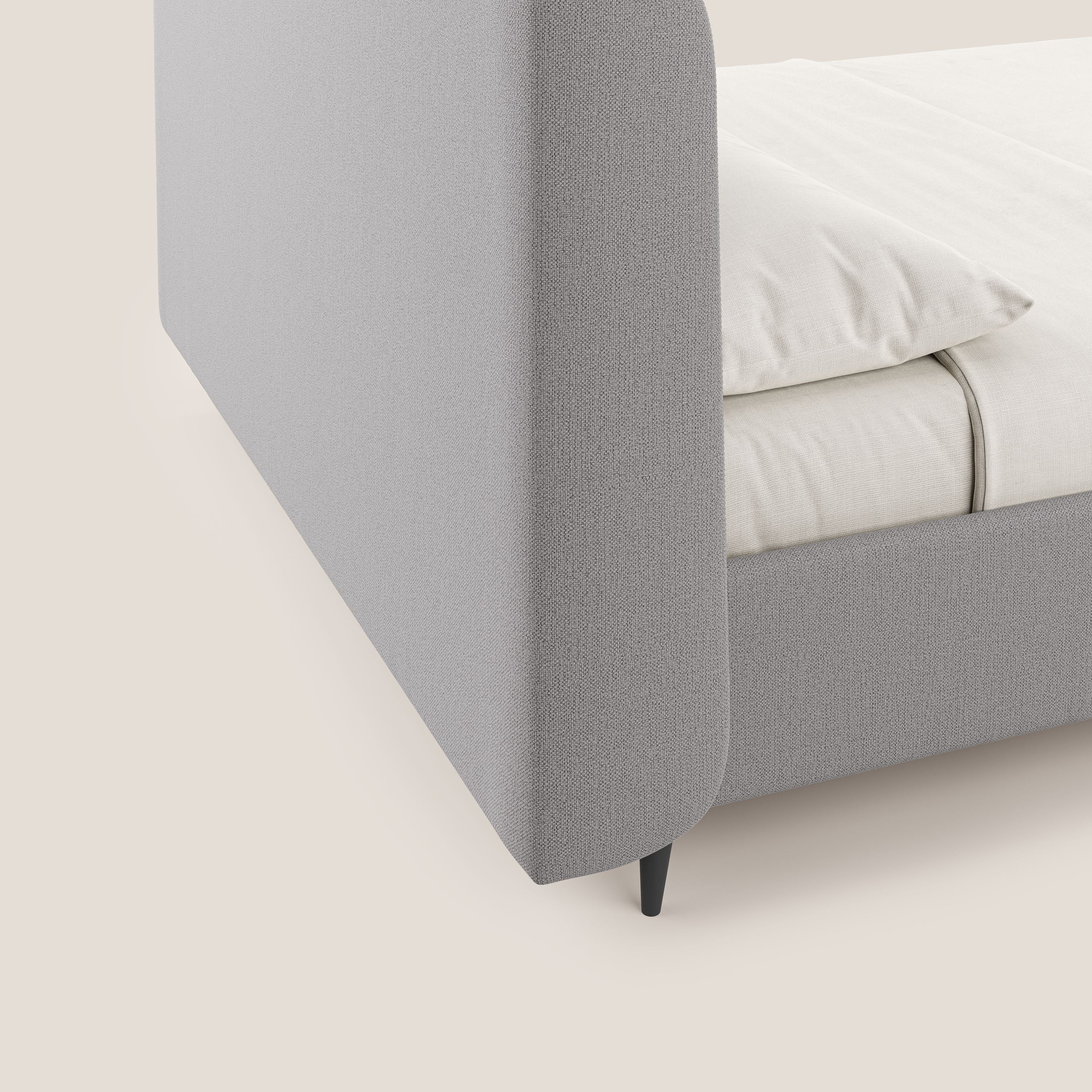 Nadine lit coffre de design et confort italien en tissu imperméable T19 gris - Image 7