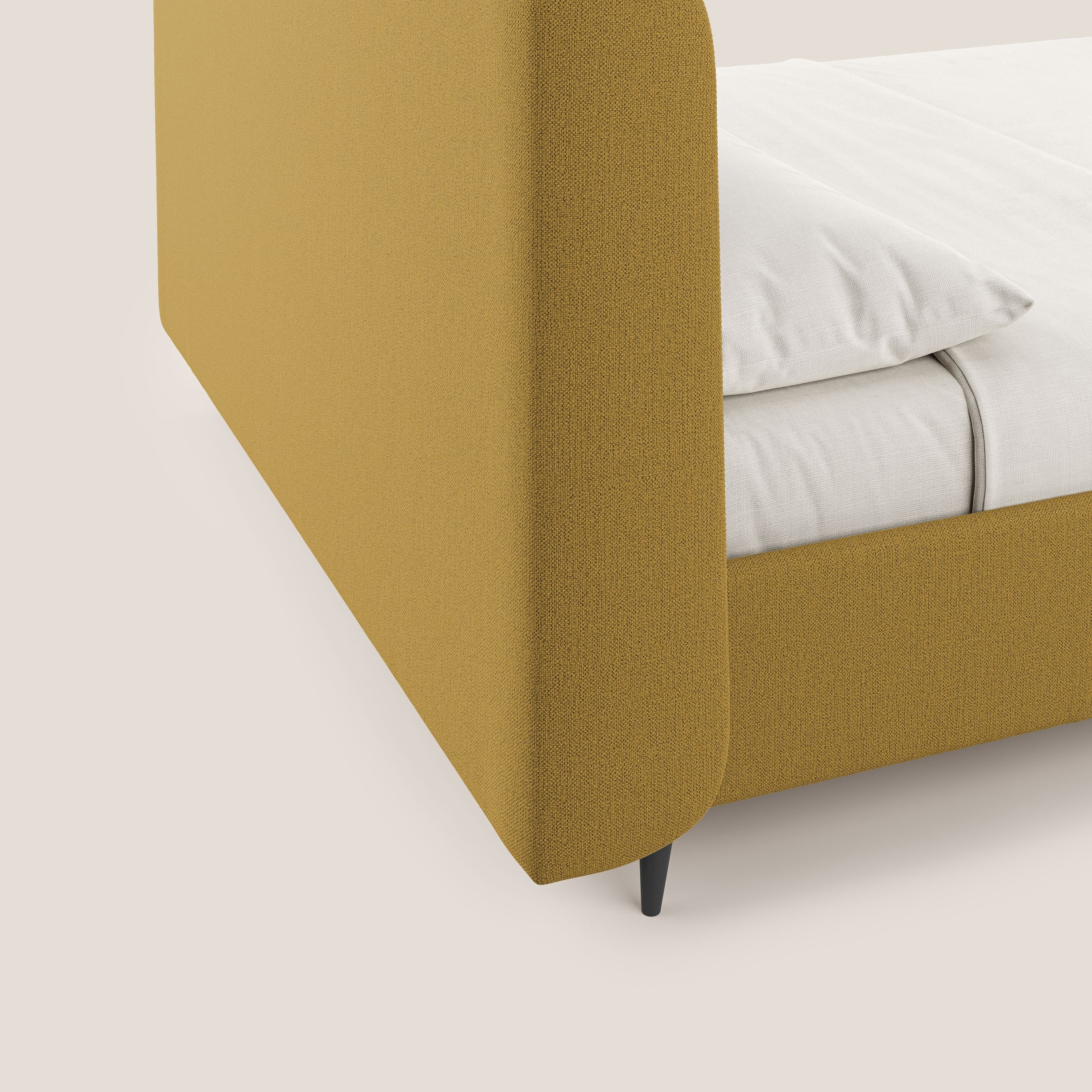 Nadine lit coffre de design et confort italien en tissu imperméable T19 jaune - Image 7