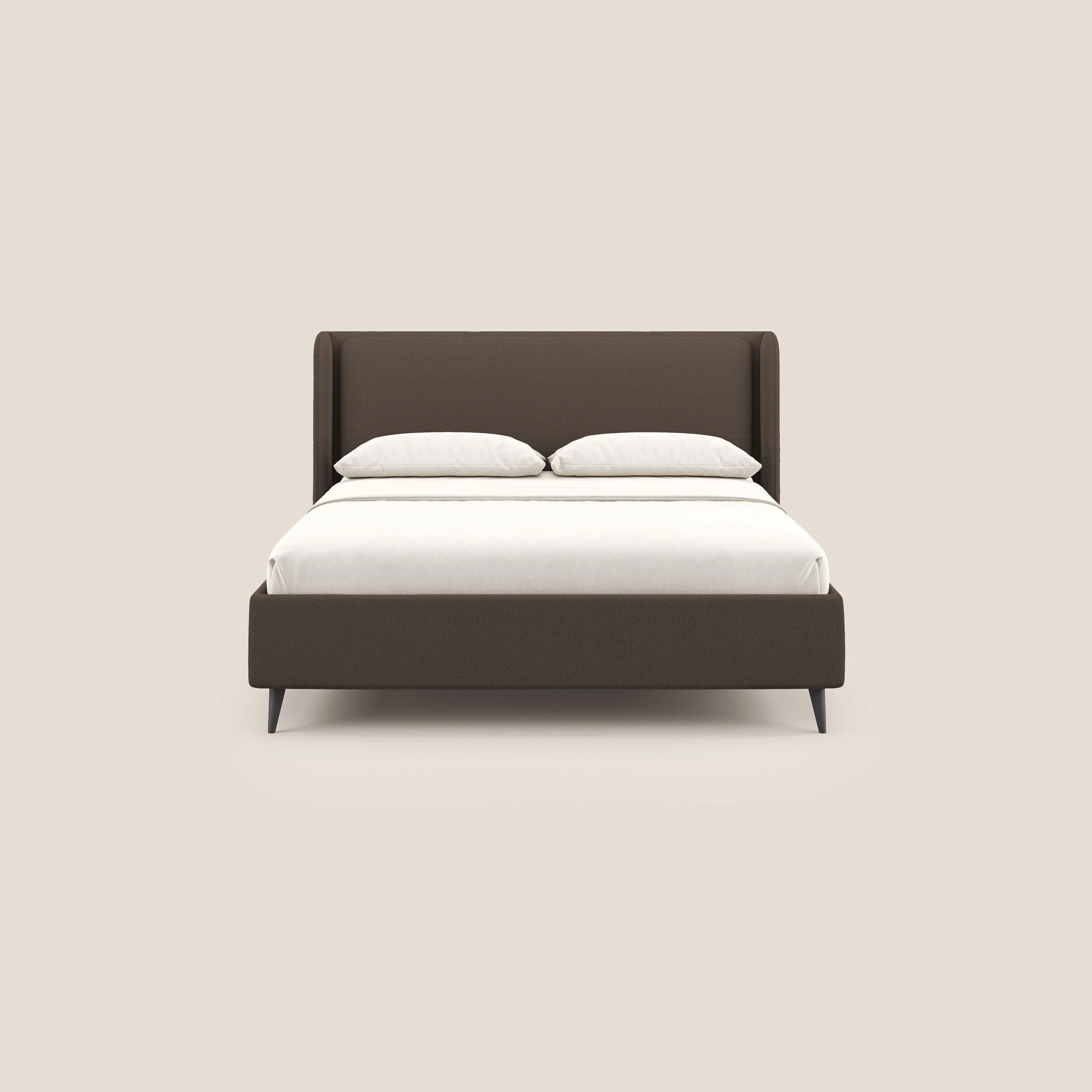 Nadine lit coffre de design et confort italien en tissu imperméable T19 marron - Image 3
