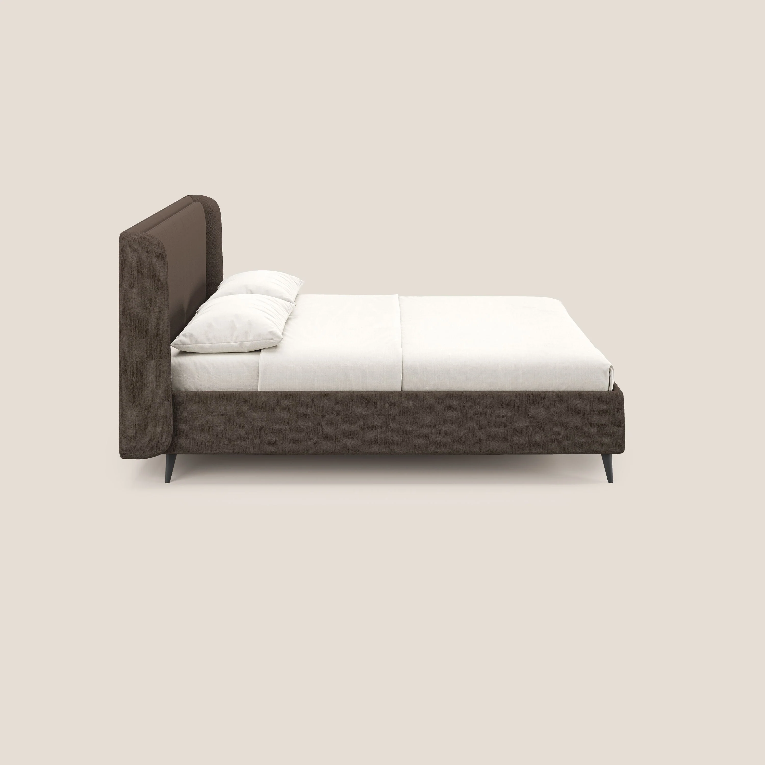 Nadine lit coffre de design et confort italien en tissu imperméable T19 marron - Image 4