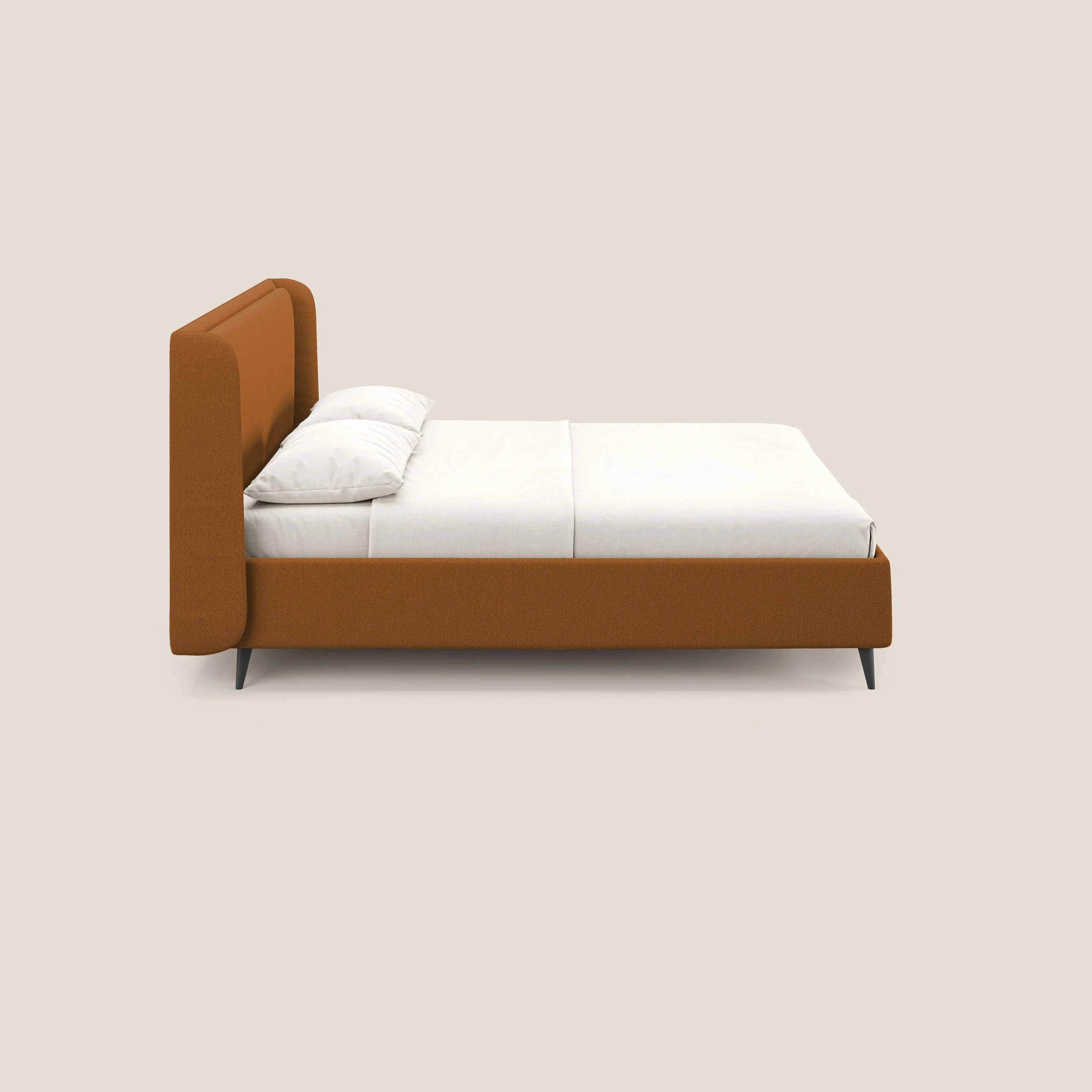 Nadine lit coffre de design et confort italien en tissu imperméable T19 orange - Image 4