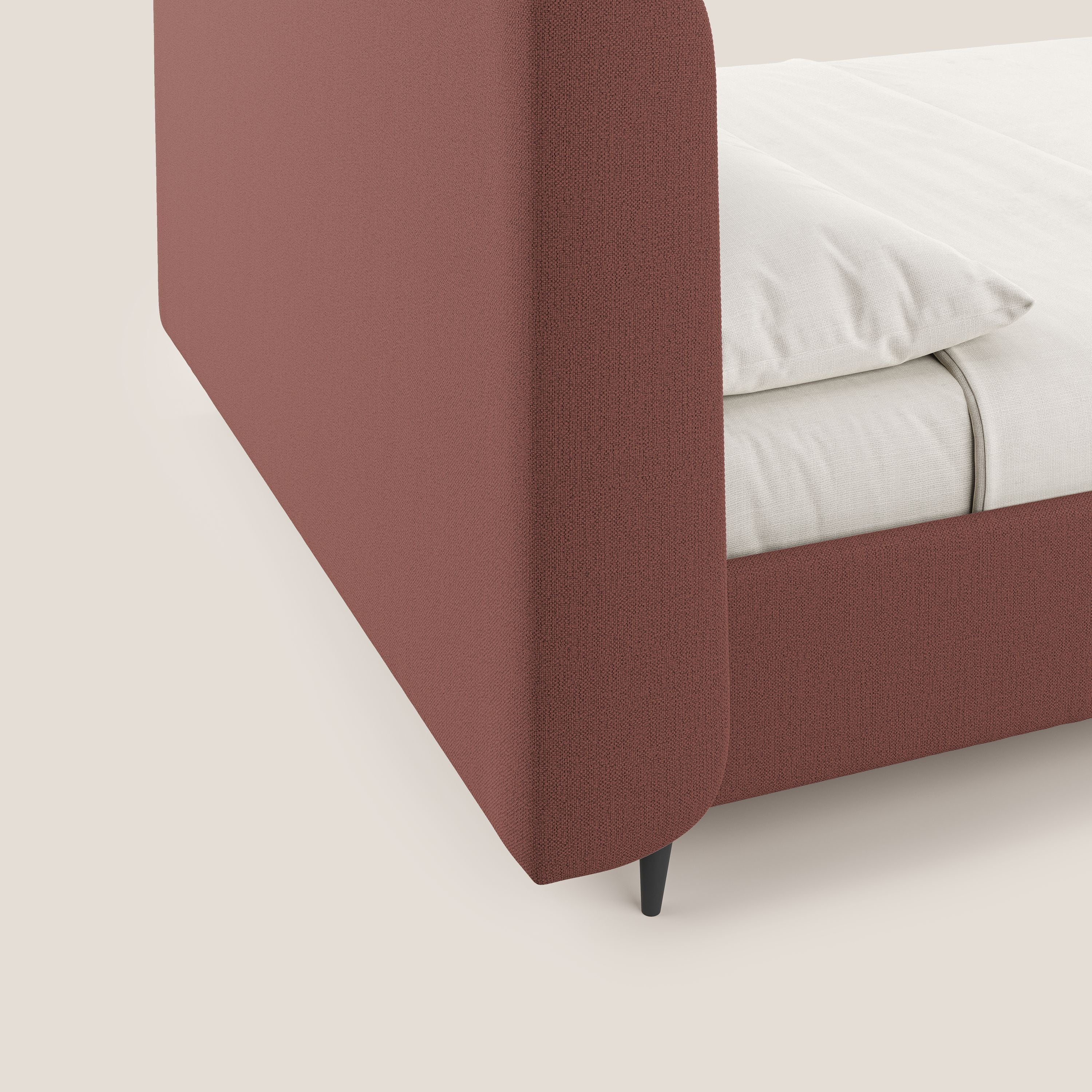 Nadine lit coffre de design et confort italien en tissu imperméable T19 saumon - Image 7