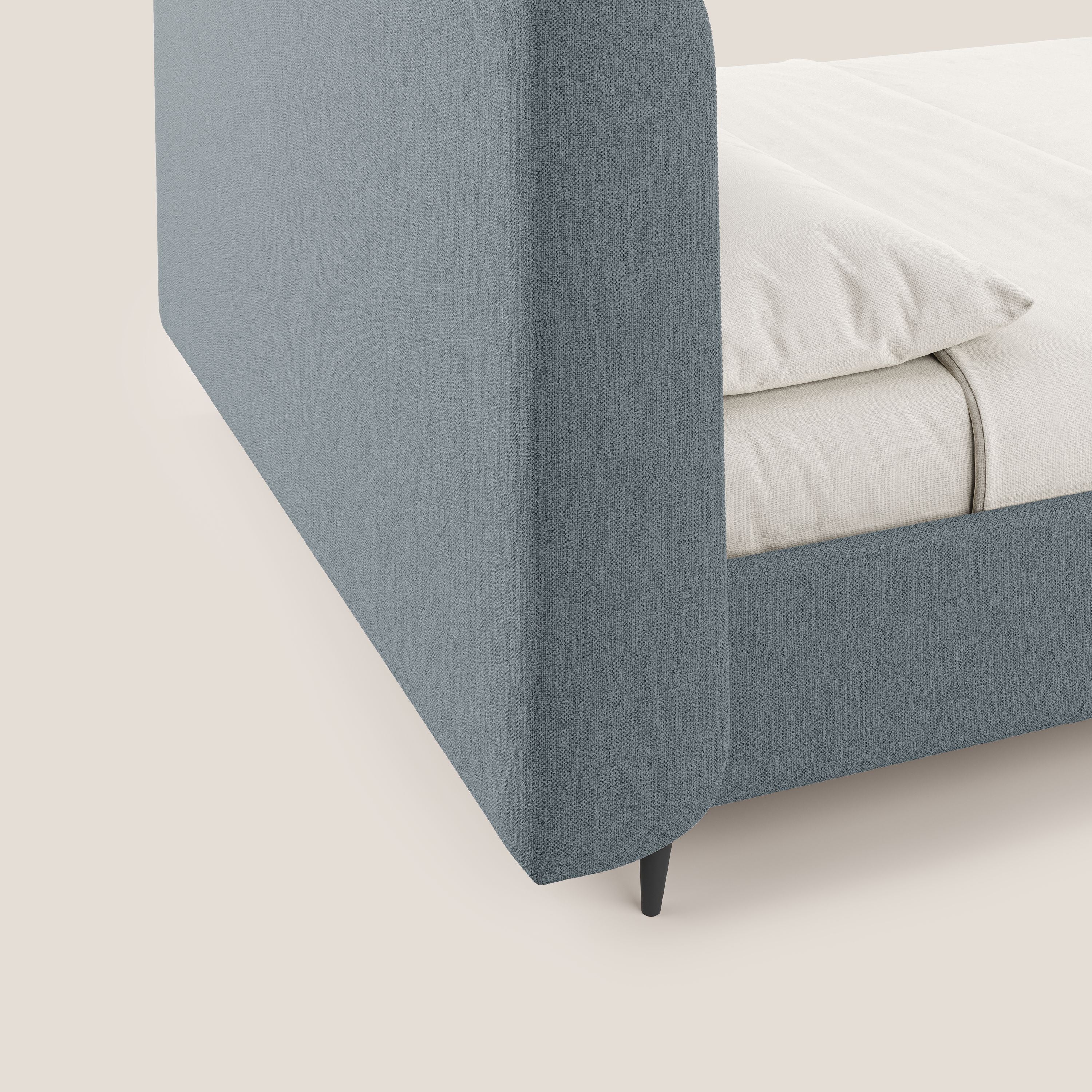 Nadine lit coffre de design et confort italien en tissu imperméable T19 sucre glace - Image 7