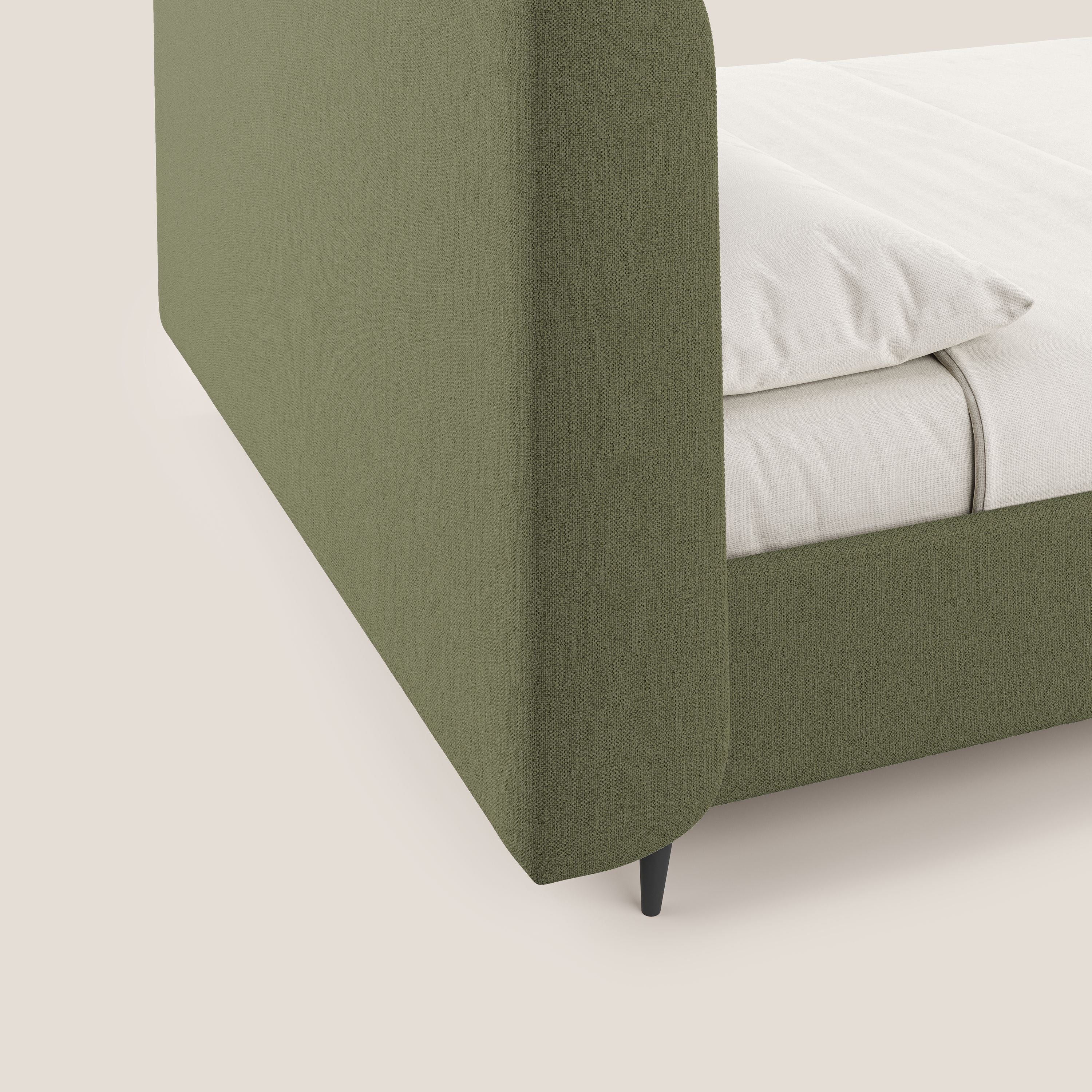 Nadine lit coffre de design et confort italien en tissu imperméable T19 vert - Image 8