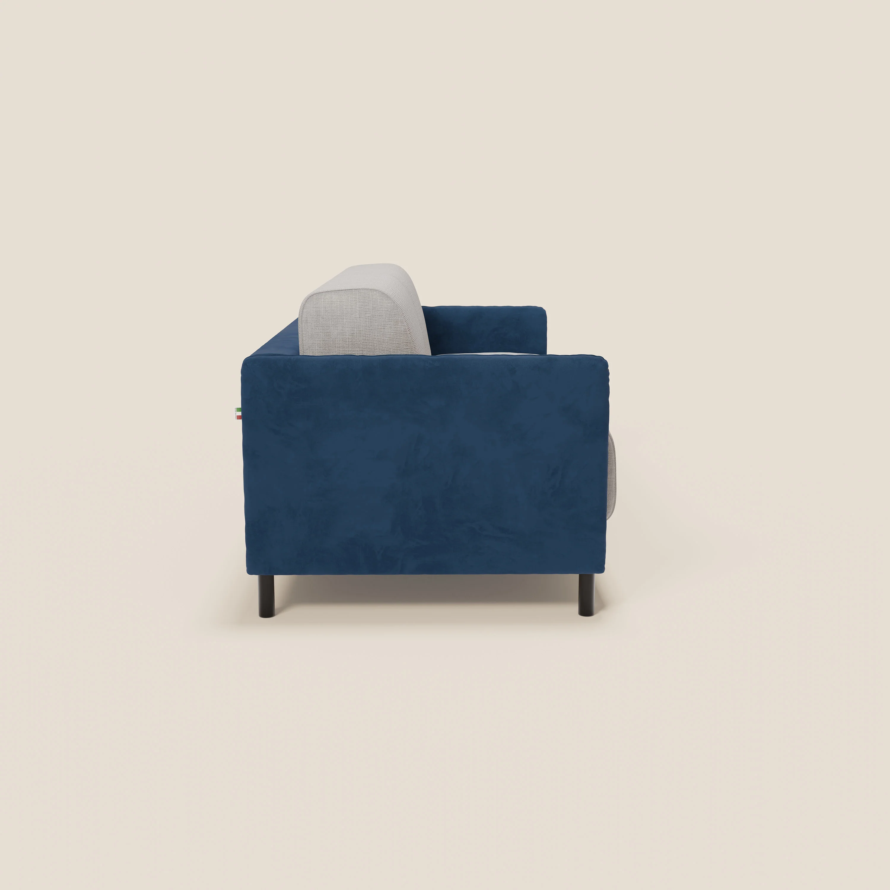 Narciso canapé convertible design avec matelas H18 cm, bicolor, structure en microfibre antitache et revêtement en élégant tissu imperméable T06 bleu - gris clair - Image 6