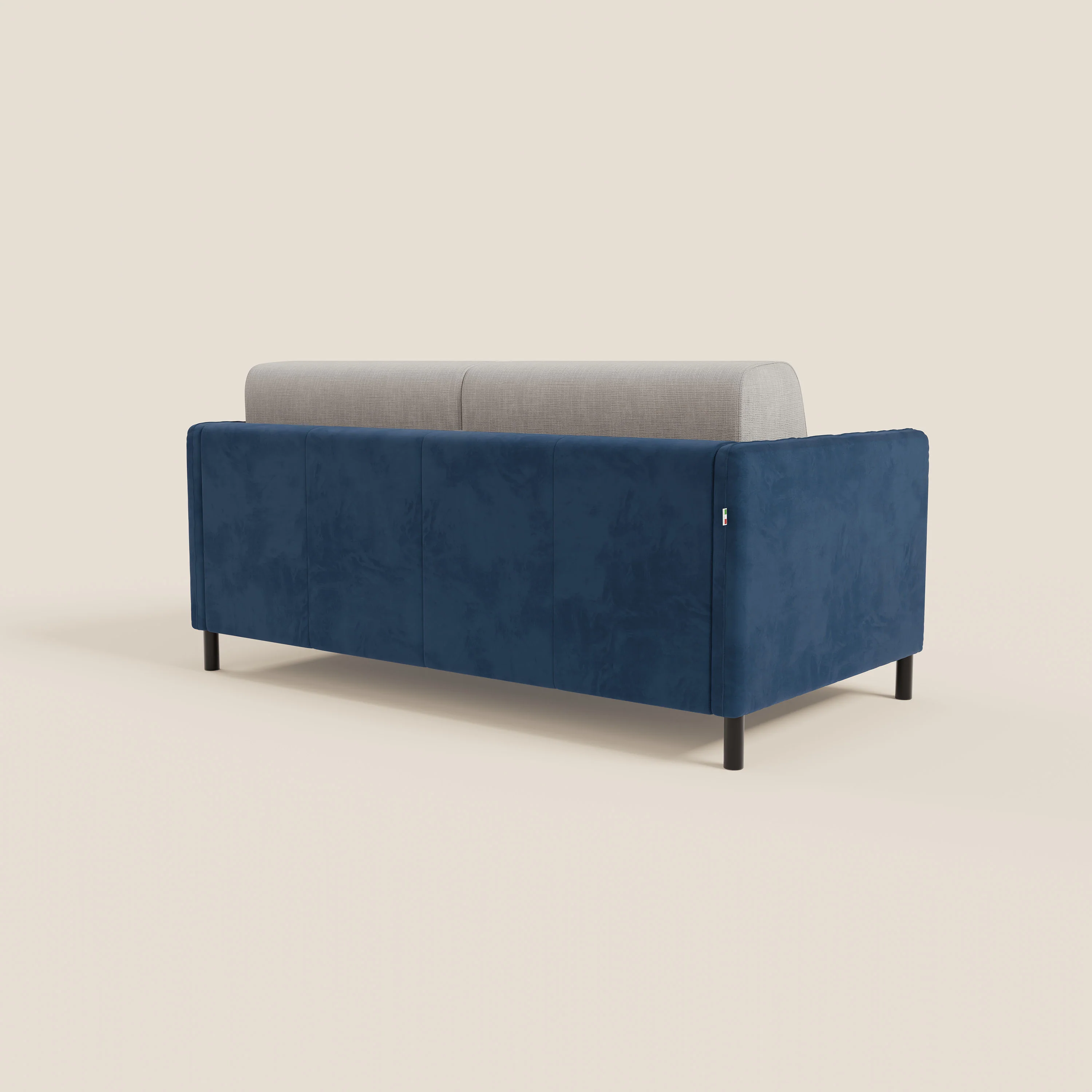 Narciso canapé convertible design avec matelas H18 cm, bicolor, structure en microfibre antitache et revêtement en élégant tissu imperméable T06 bleu - gris clair - Image 7