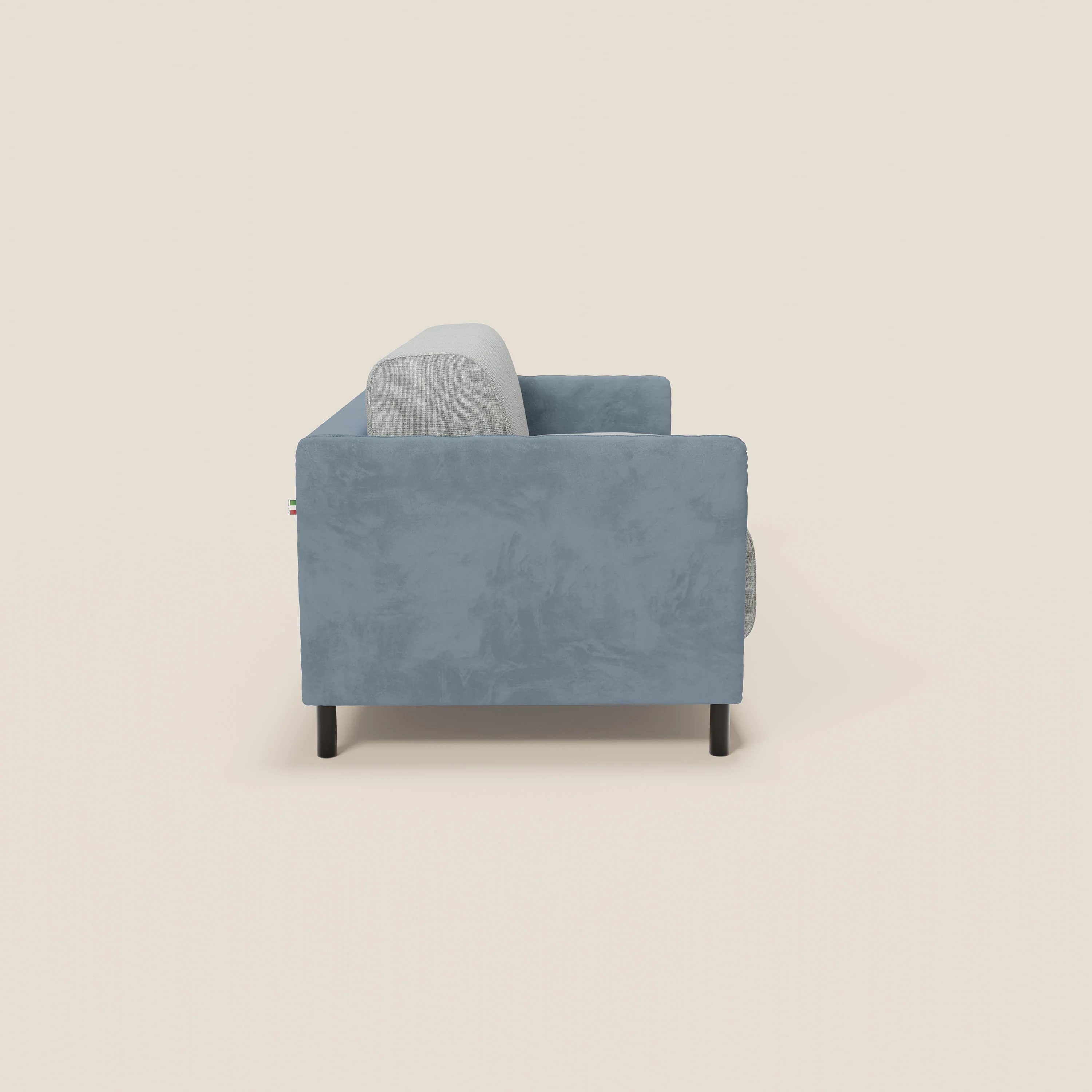 Narciso canapé convertible design avec matelas H18 cm, bicolor, structure en microfibre antitache et revêtement en élégant tissu imperméable T06 bleu pastel - bleu glacier - Image 6