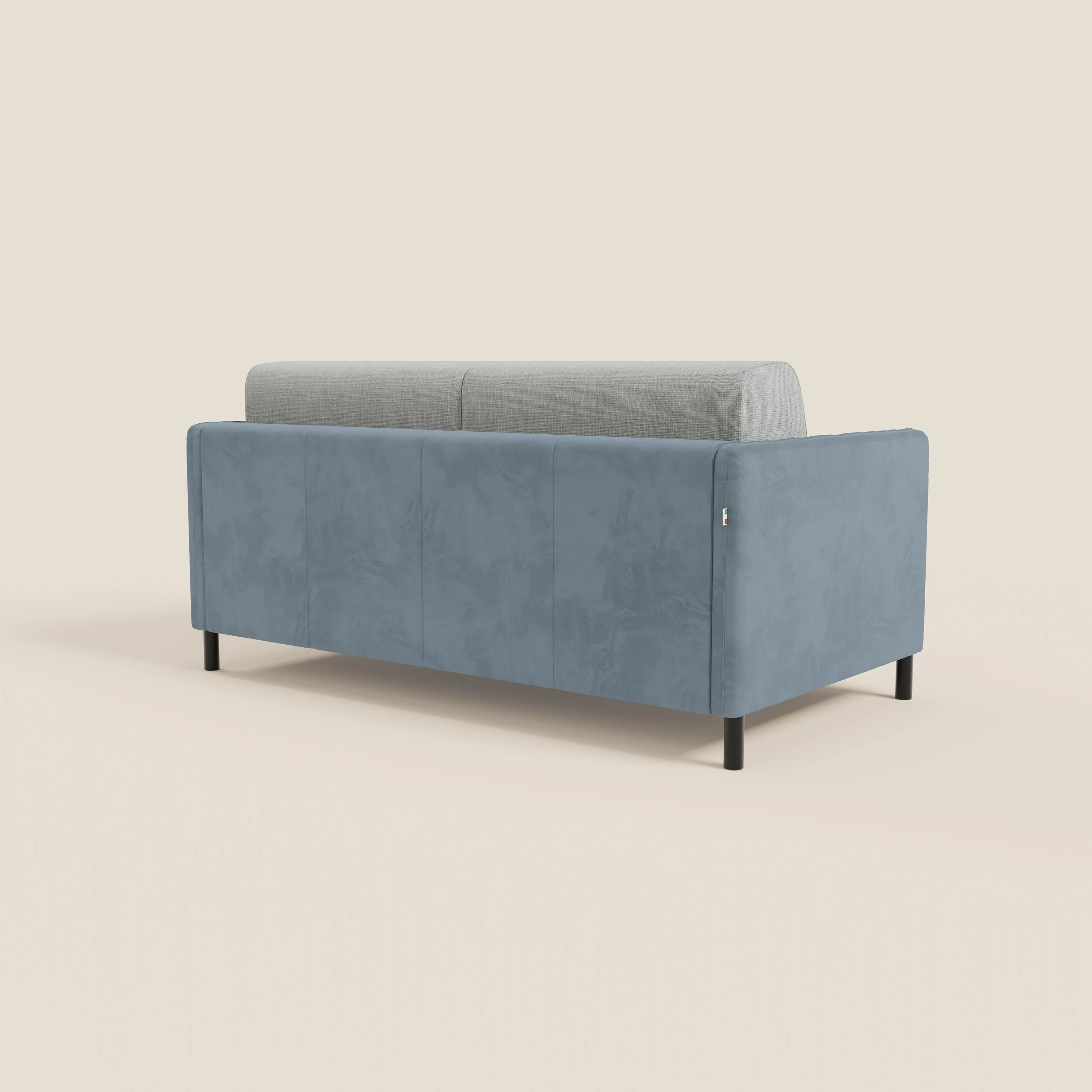 Narciso canapé convertible design avec matelas H18 cm, bicolor, structure en microfibre antitache et revêtement en élégant tissu imperméable T06 bleu pastel - bleu glacier - Image 7