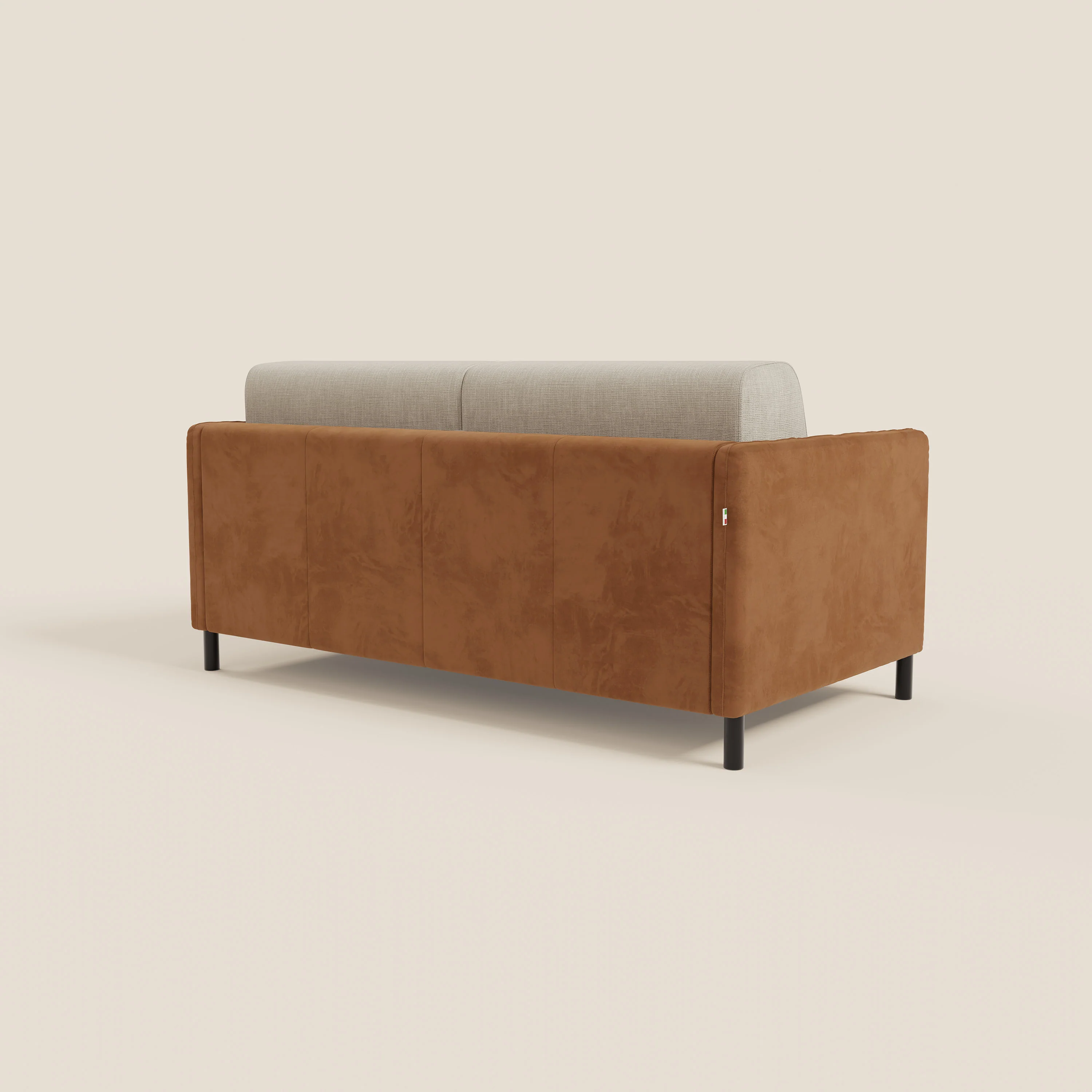 Narciso canapé convertible design avec matelas H18 cm, bicolor, structure en microfibre antitache et revêtement en élégant tissu imperméable T06 cuir - crème - Image 7