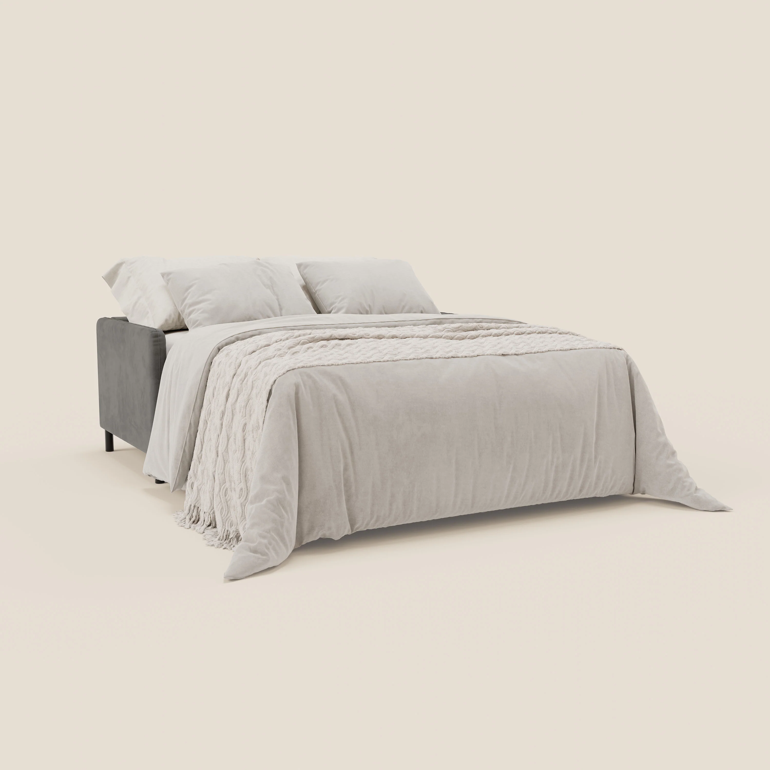 Narciso canapé convertible design avec matelas H18 cm, bicolor, structure en microfibre antitache et revêtement en élégant tissu imperméable T06 gris - bleu ciel - Image 2