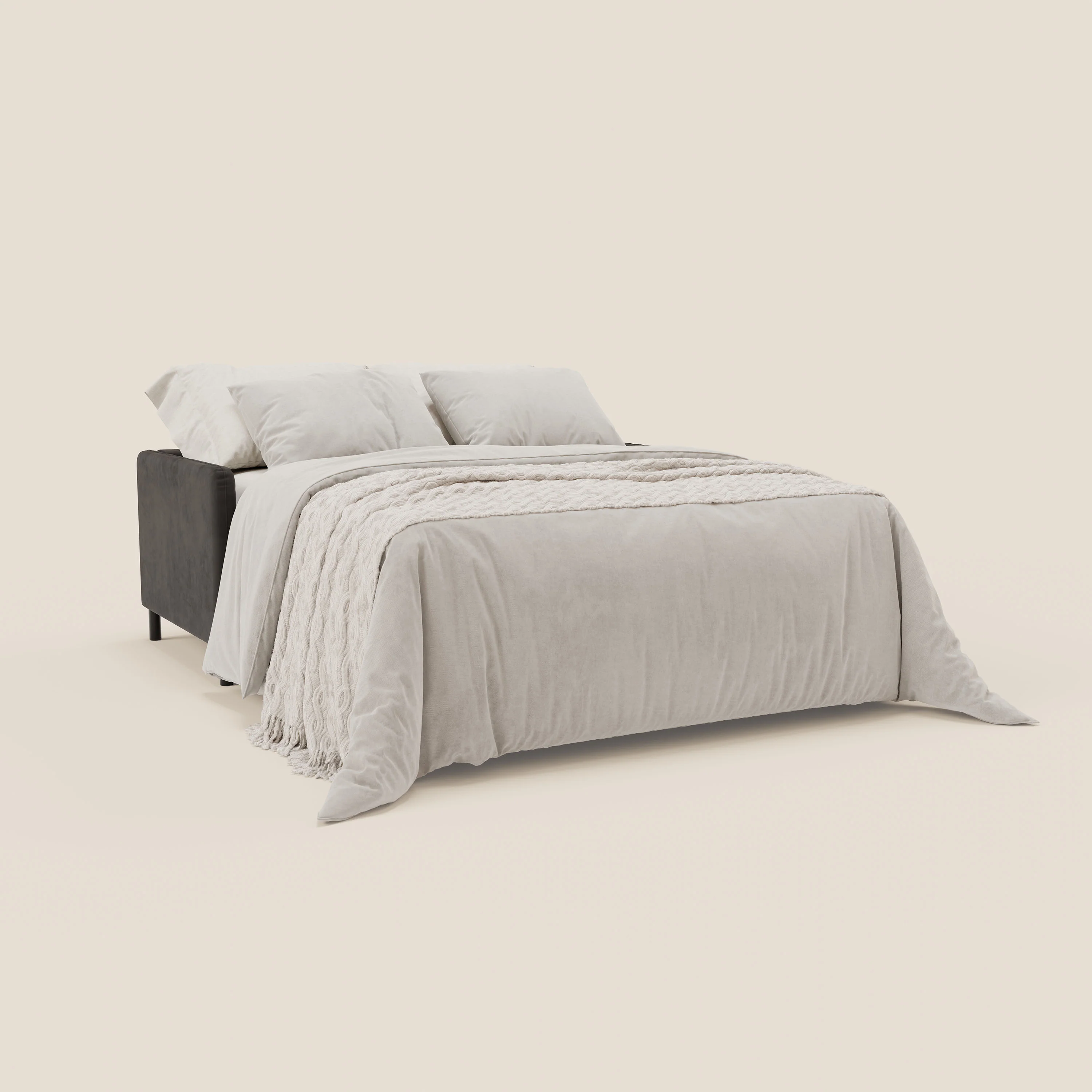 Narciso canapé convertible design avec matelas H18 cm, bicolor, structure en microfibre antitache et revêtement en élégant tissu imperméable T06 noir - ocre - Image 2