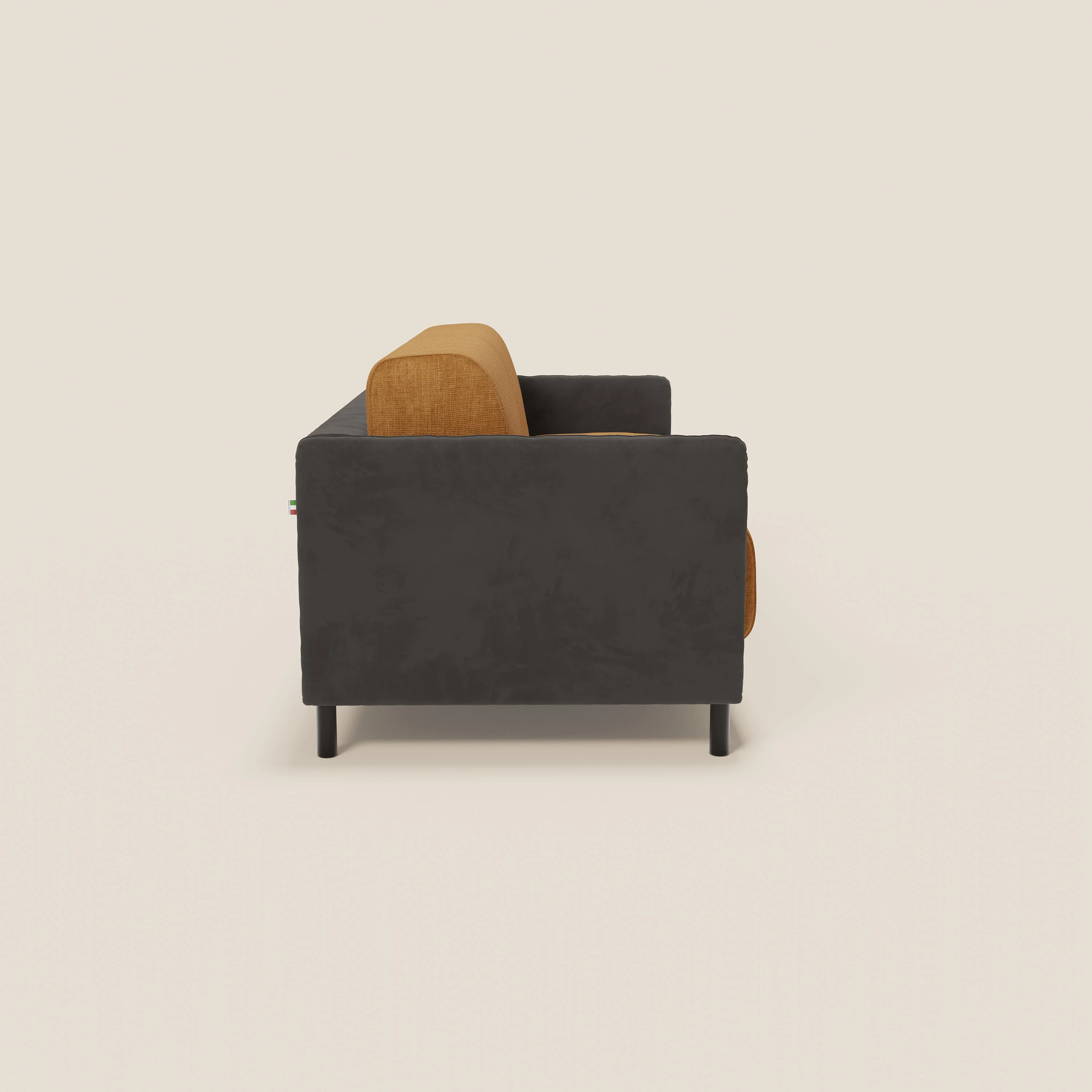 Narciso canapé convertible design avec matelas H18 cm, bicolor, structure en microfibre antitache et revêtement en élégant tissu imperméable T06 noir - ocre - Image 6