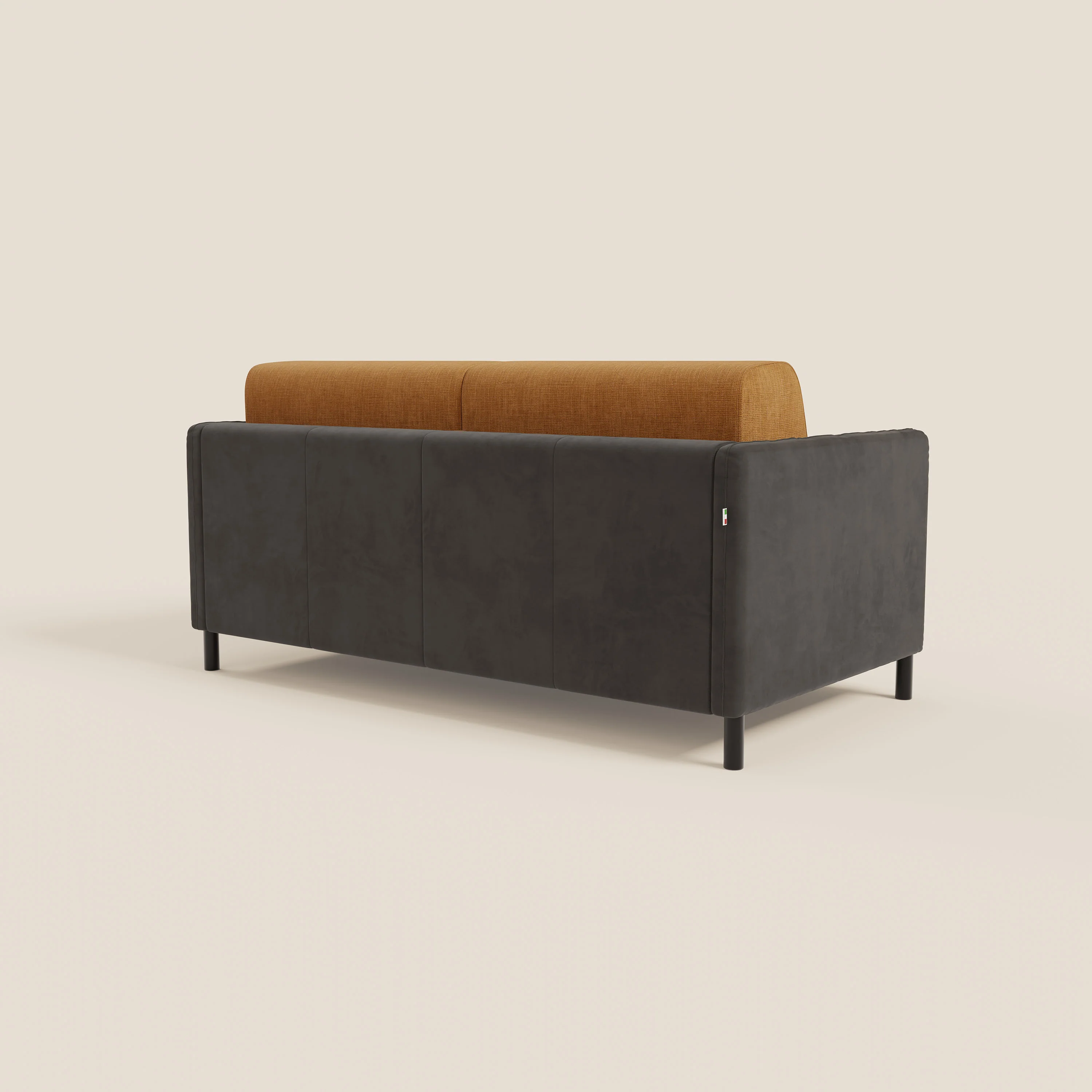 Narciso canapé convertible design avec matelas H18 cm, bicolor, structure en microfibre antitache et revêtement en élégant tissu imperméable T06 noir - ocre - Image 7