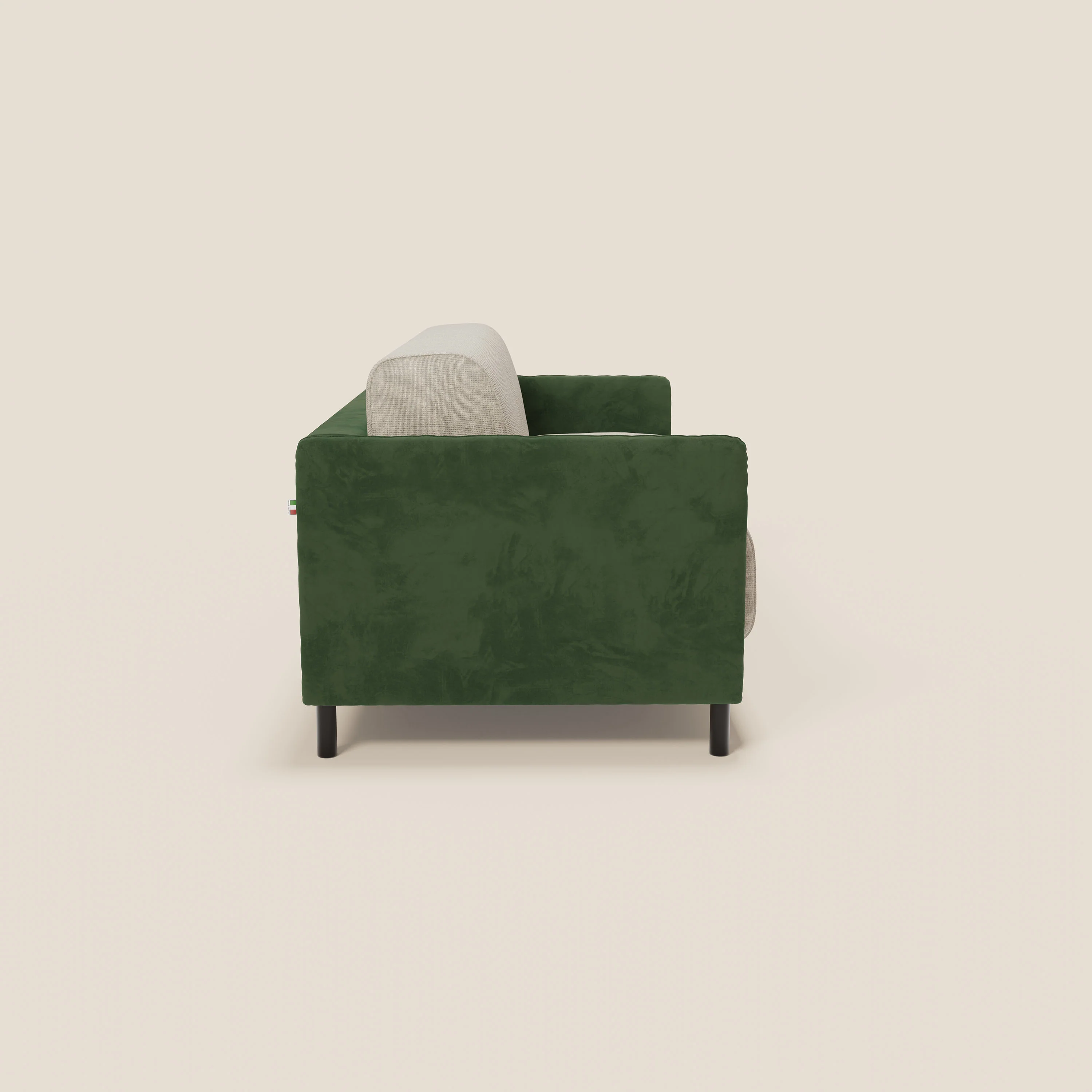 Narciso canapé convertible design avec matelas H18 cm, bicolor, structure en microfibre antitache et revêtement en élégant tissu imperméable T06 vert - crème - Image 6