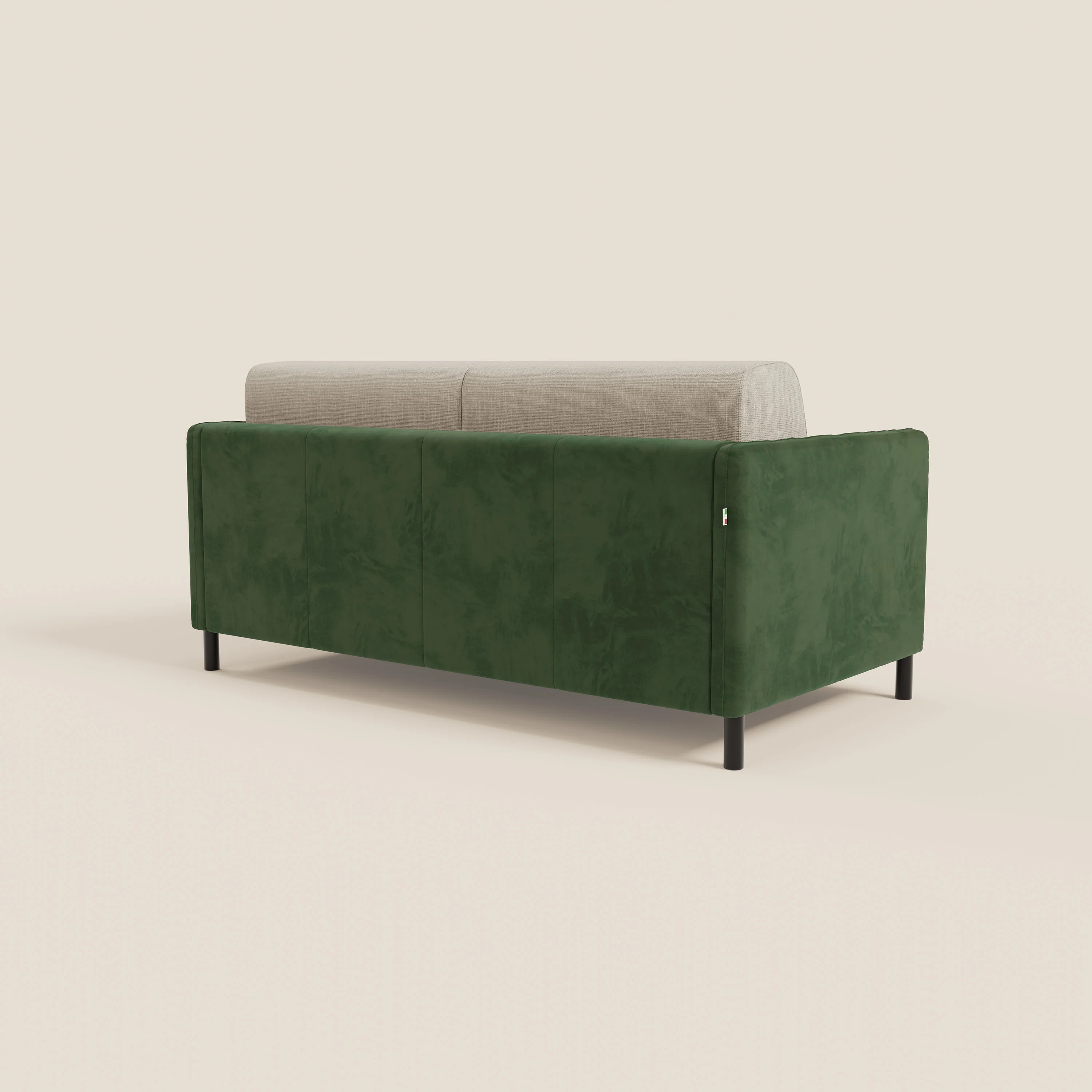 Narciso canapé convertible design avec matelas H18 cm, bicolor, structure en microfibre antitache et revêtement en élégant tissu imperméable T06 vert - crème - Image 7
