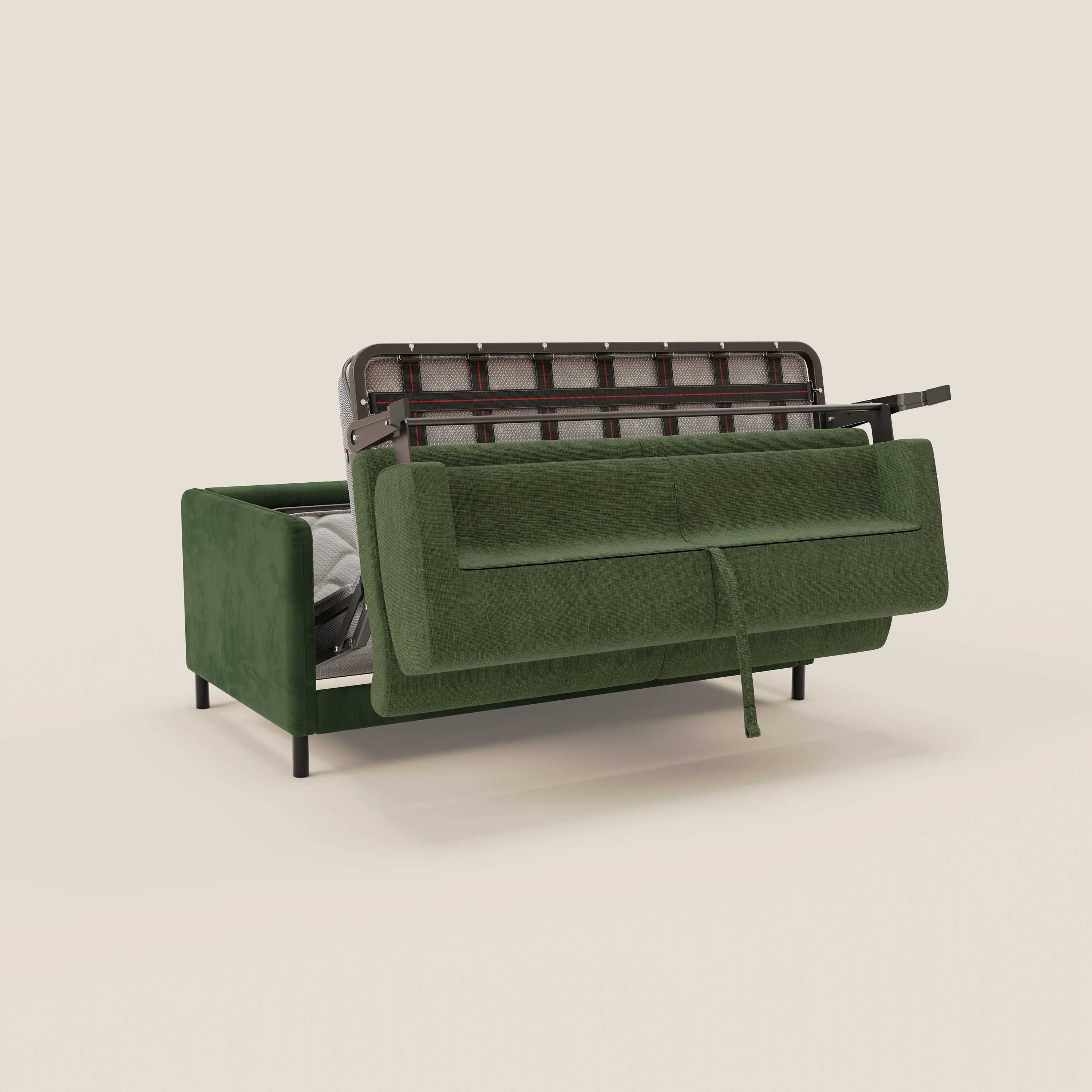 Narciso canapé convertible design avec matelas H18 cm, bicolor, structure en microfibre antitache et revêtement en élégant tissu imperméable T06 vert - vert - Image 10