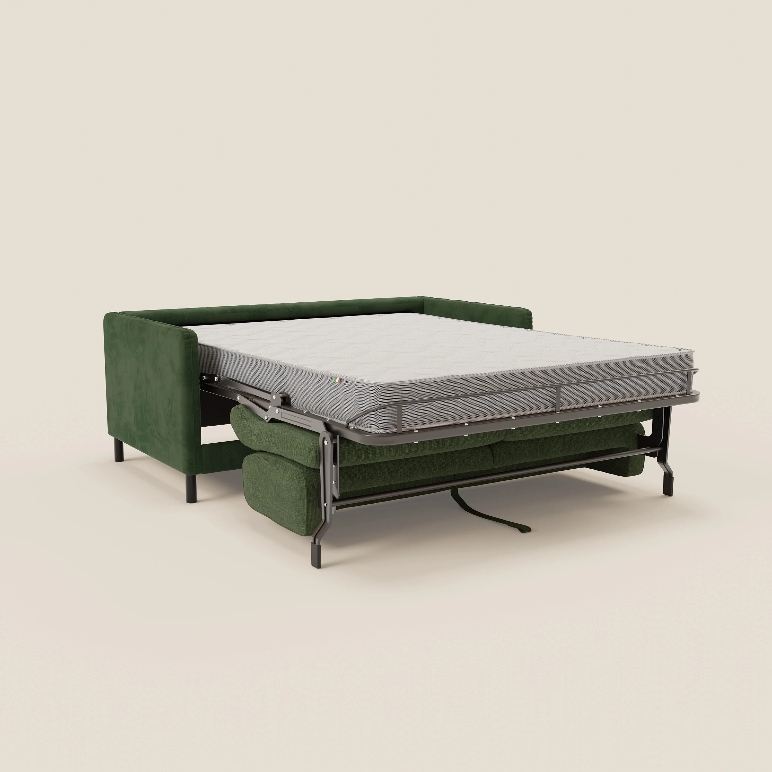 Narciso canapé convertible design avec matelas H18 cm, bicolor, structure en microfibre antitache et revêtement en élégant tissu imperméable T06 vert - vert - Image 11