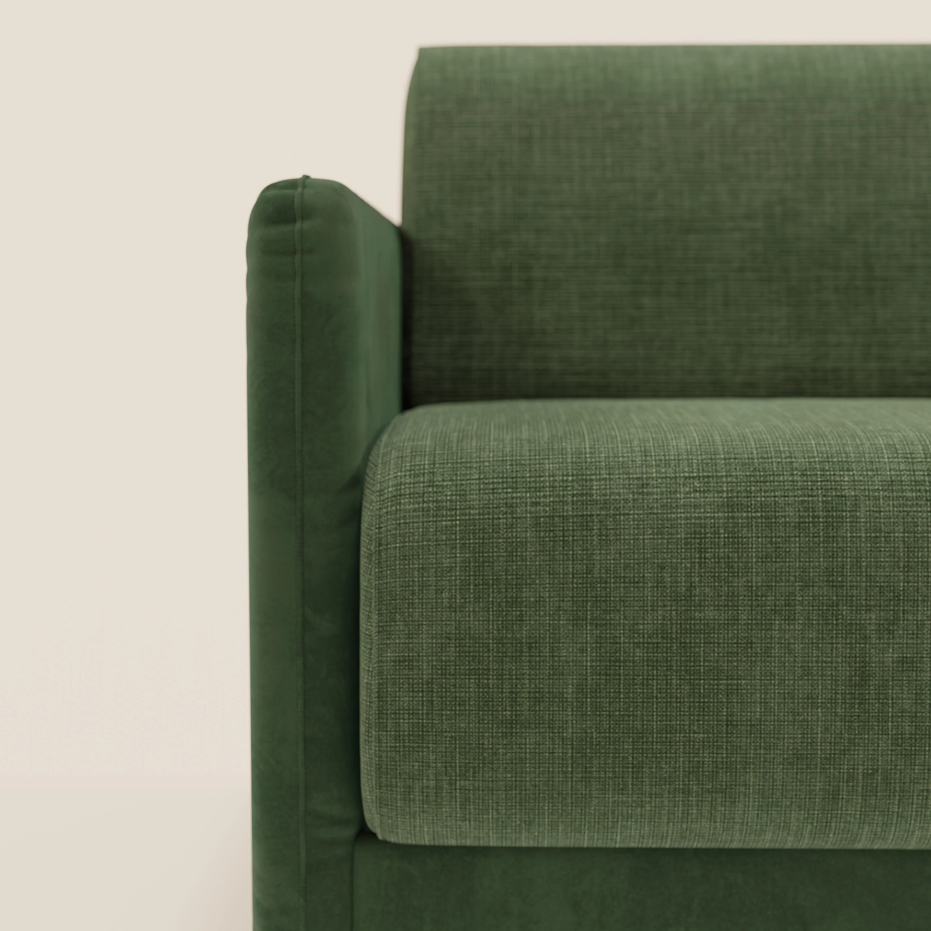 Narciso canapé d'angle convertible avec matelas H18 cm et chaise longue coffre en tissu bicouleur T11 et T06 vert - vert - Image 9
