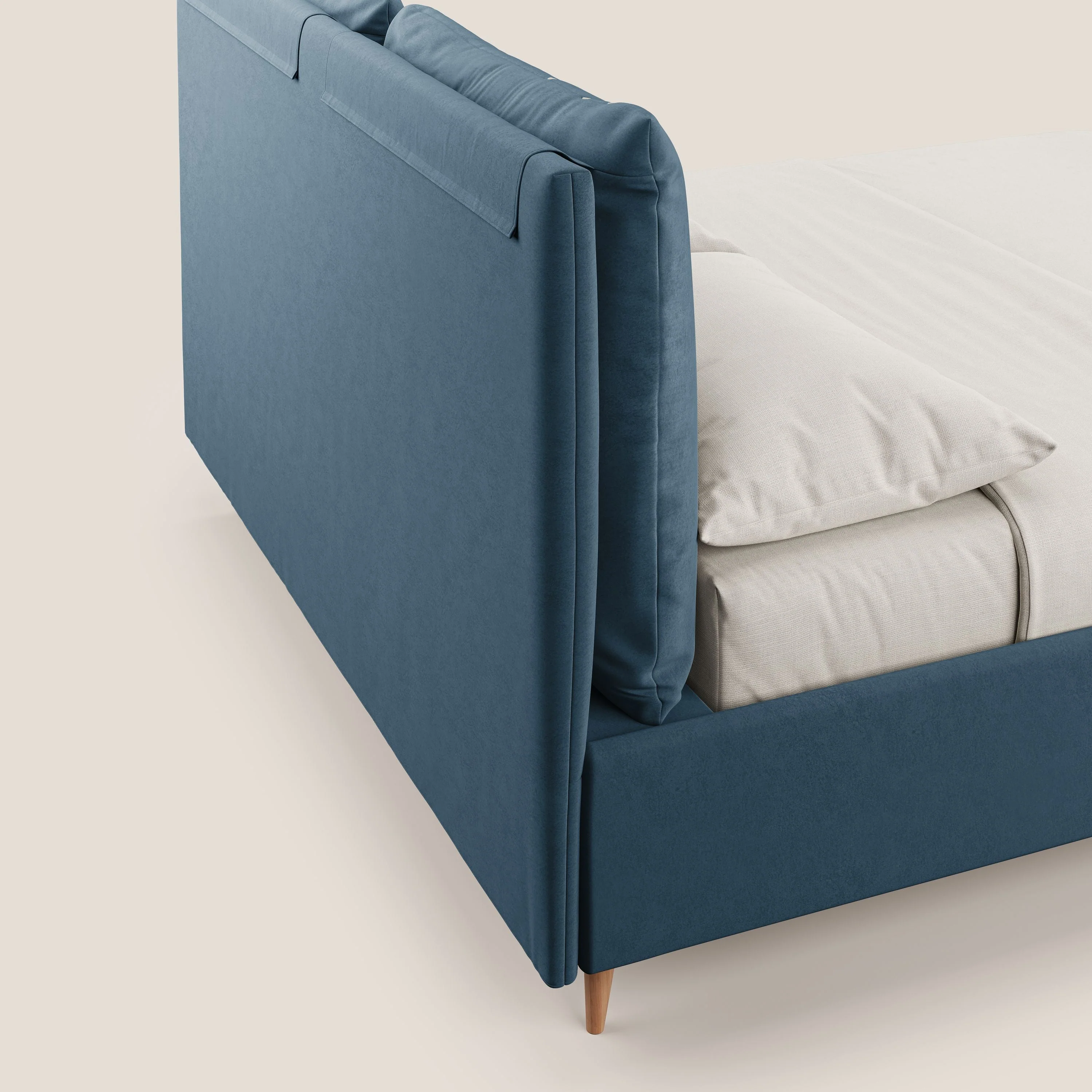 Nathan lit coffre avec coussins réglables et poches en microfibre velours imperméable T09 bleu - Image 8