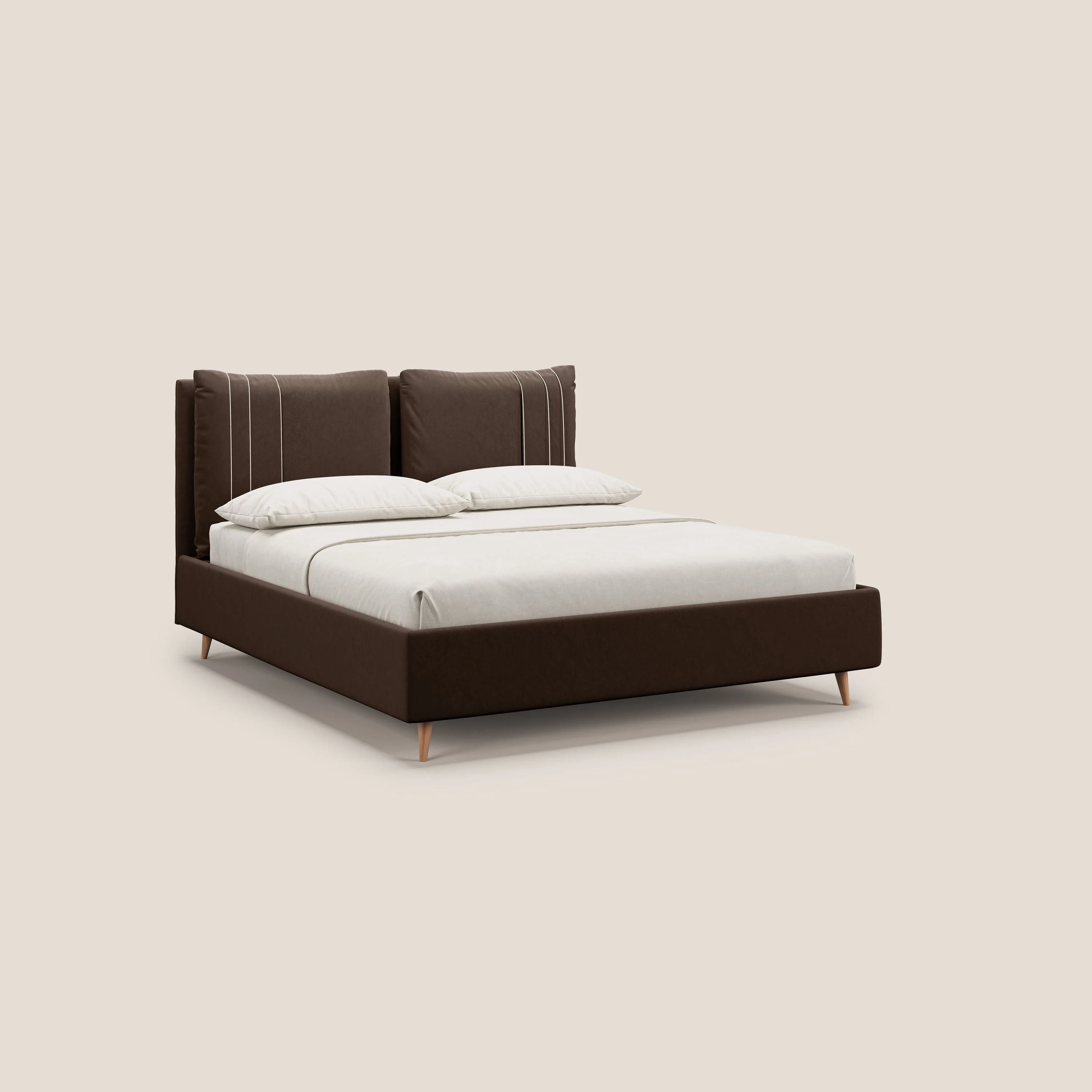 Nathan lit coffre avec coussins réglables et poches en microfibre velours imperméable T09 marron - Image 4