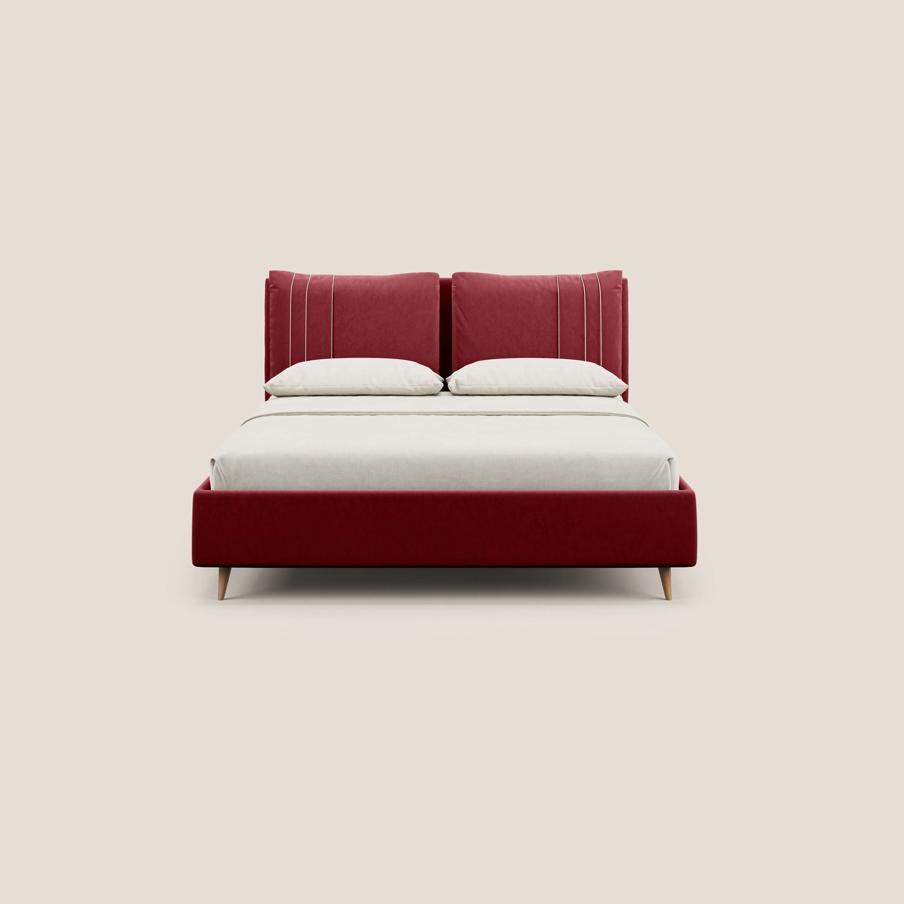 Nathan lit coffre avec coussins réglables et poches en microfibre velours imperméable T09 rouge - Image 3