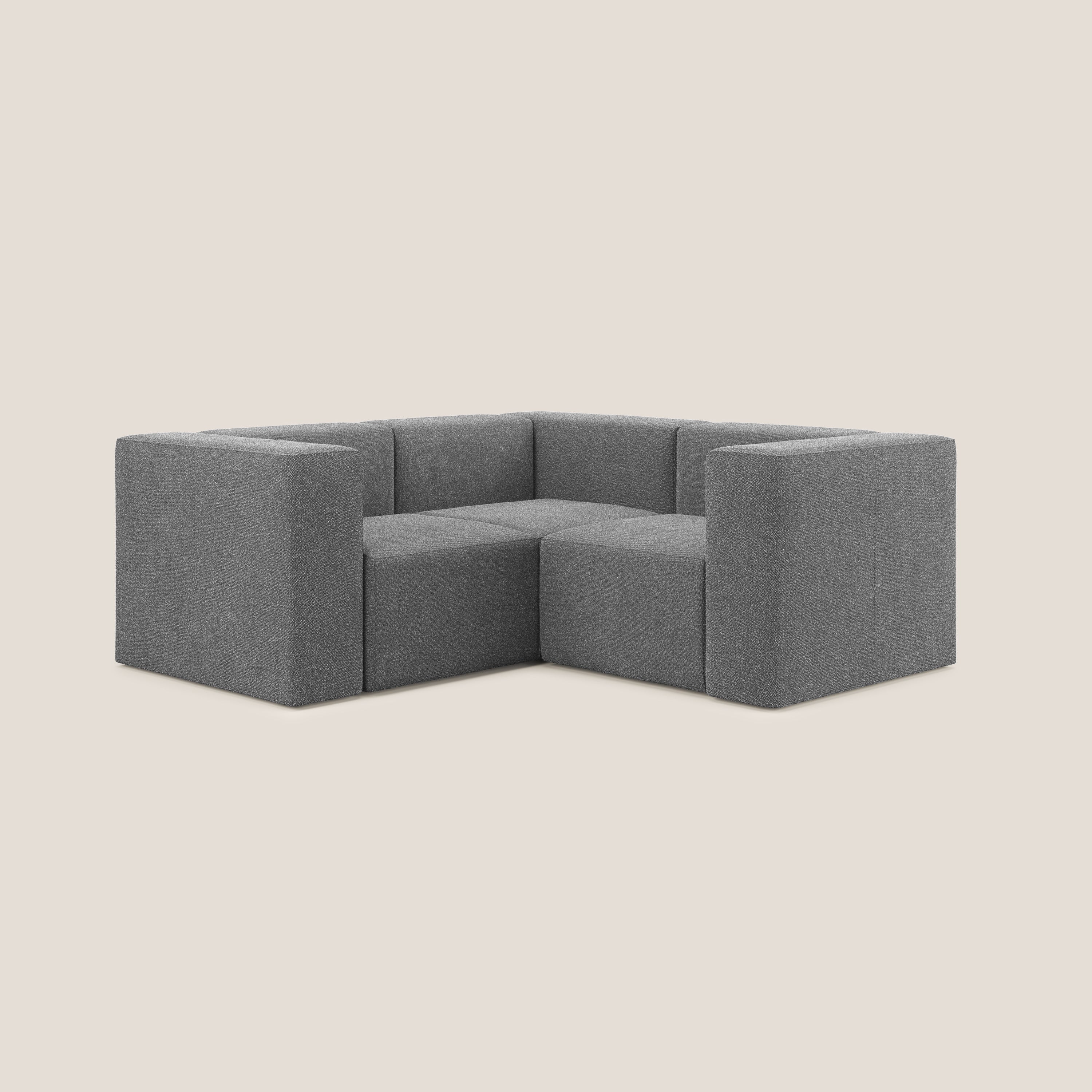 Nettuno canapé d'angle reversible modulable en bouclette douce T07 anthracite - Image 2