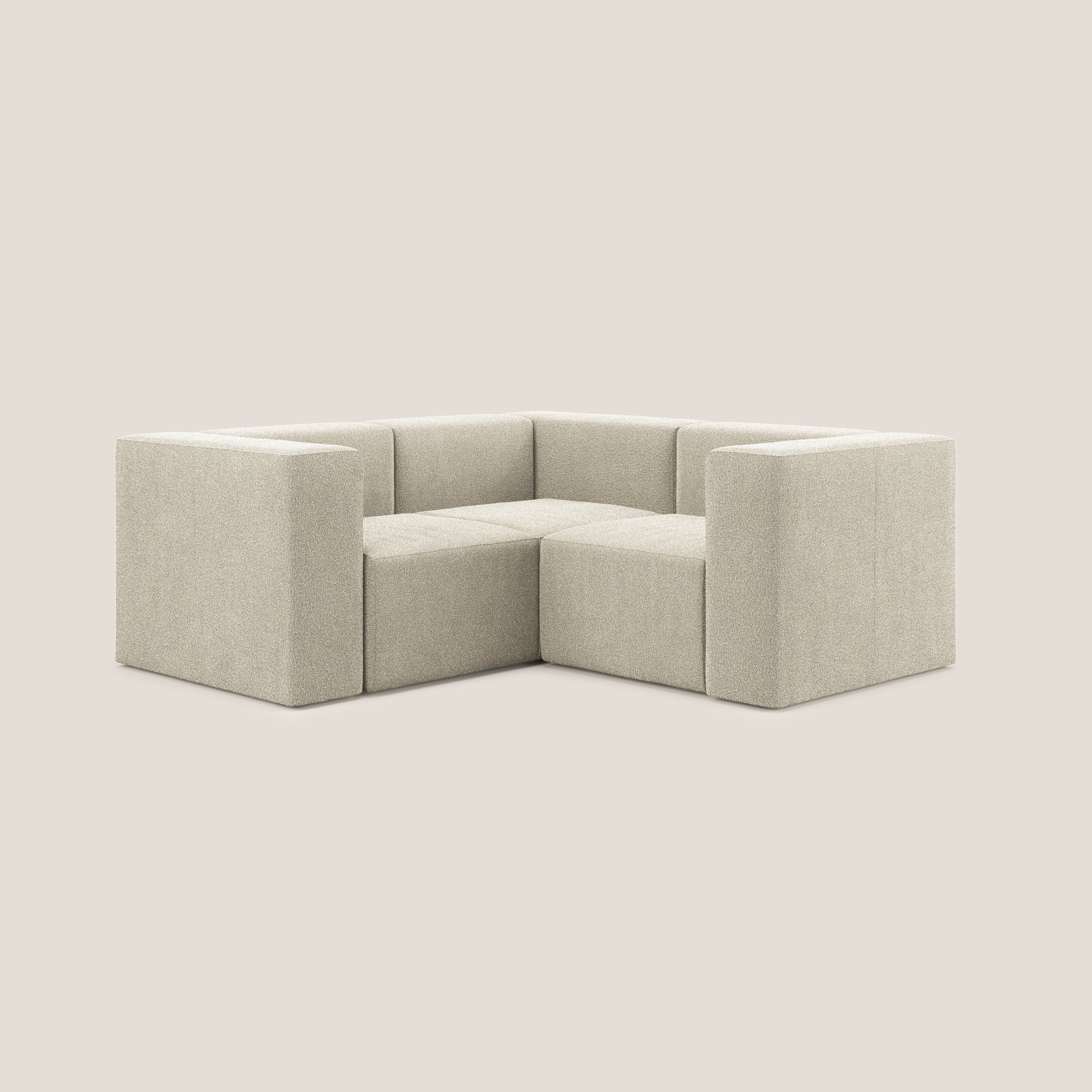 Nettuno canapé d'angle reversible modulable en bouclette douce T07 beige - Image 2