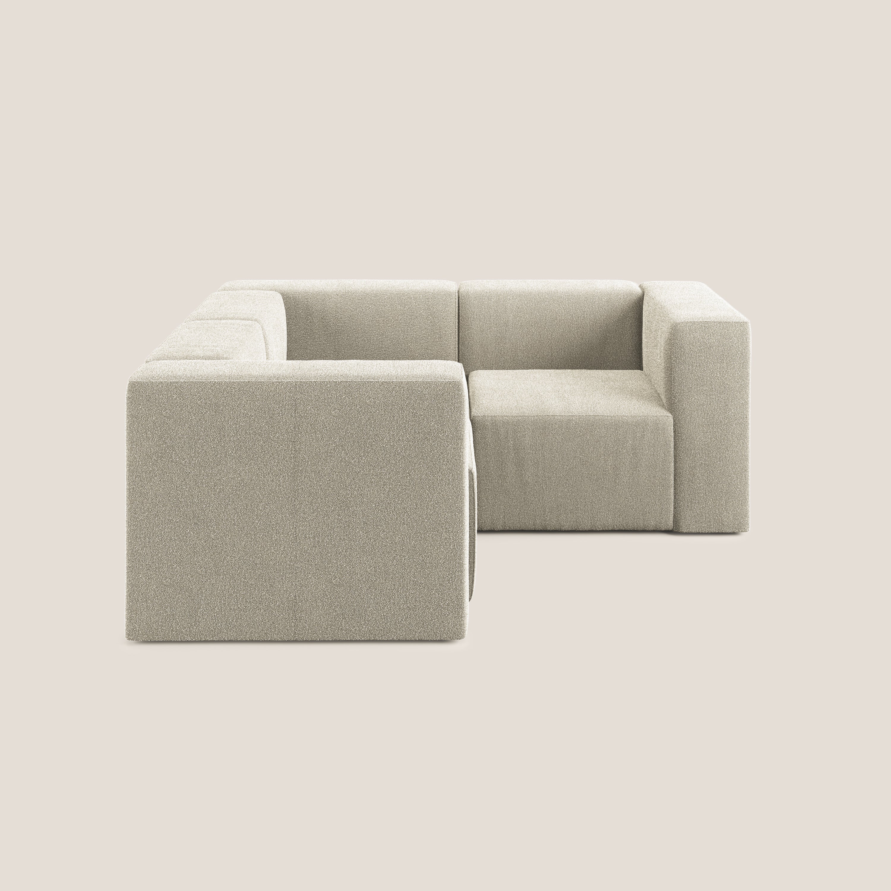 Nettuno canapé d'angle reversible modulable en bouclette douce T07 beige - Image 3