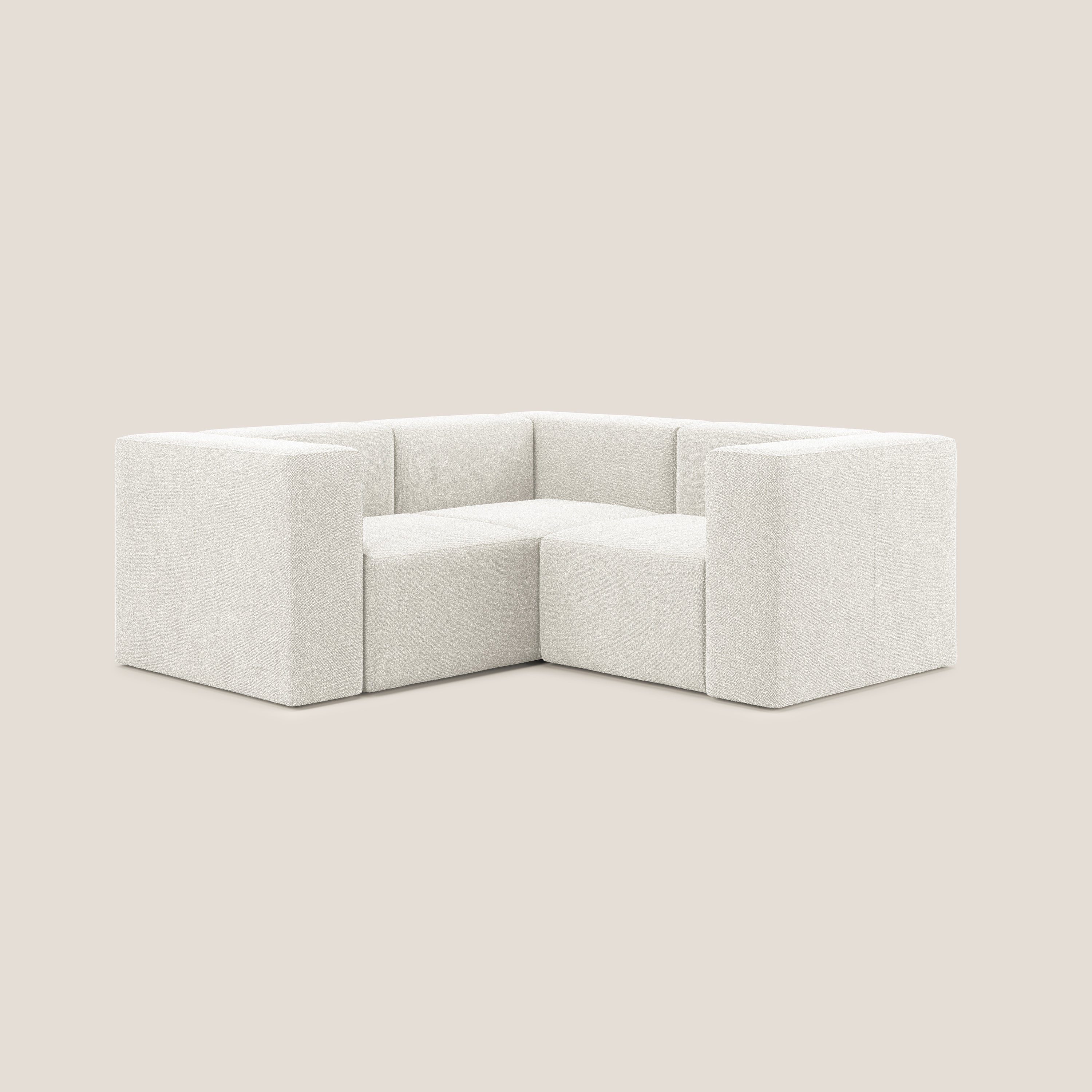 Nettuno canapé d'angle reversible modulable en bouclette douce T07 blanc - Image 2