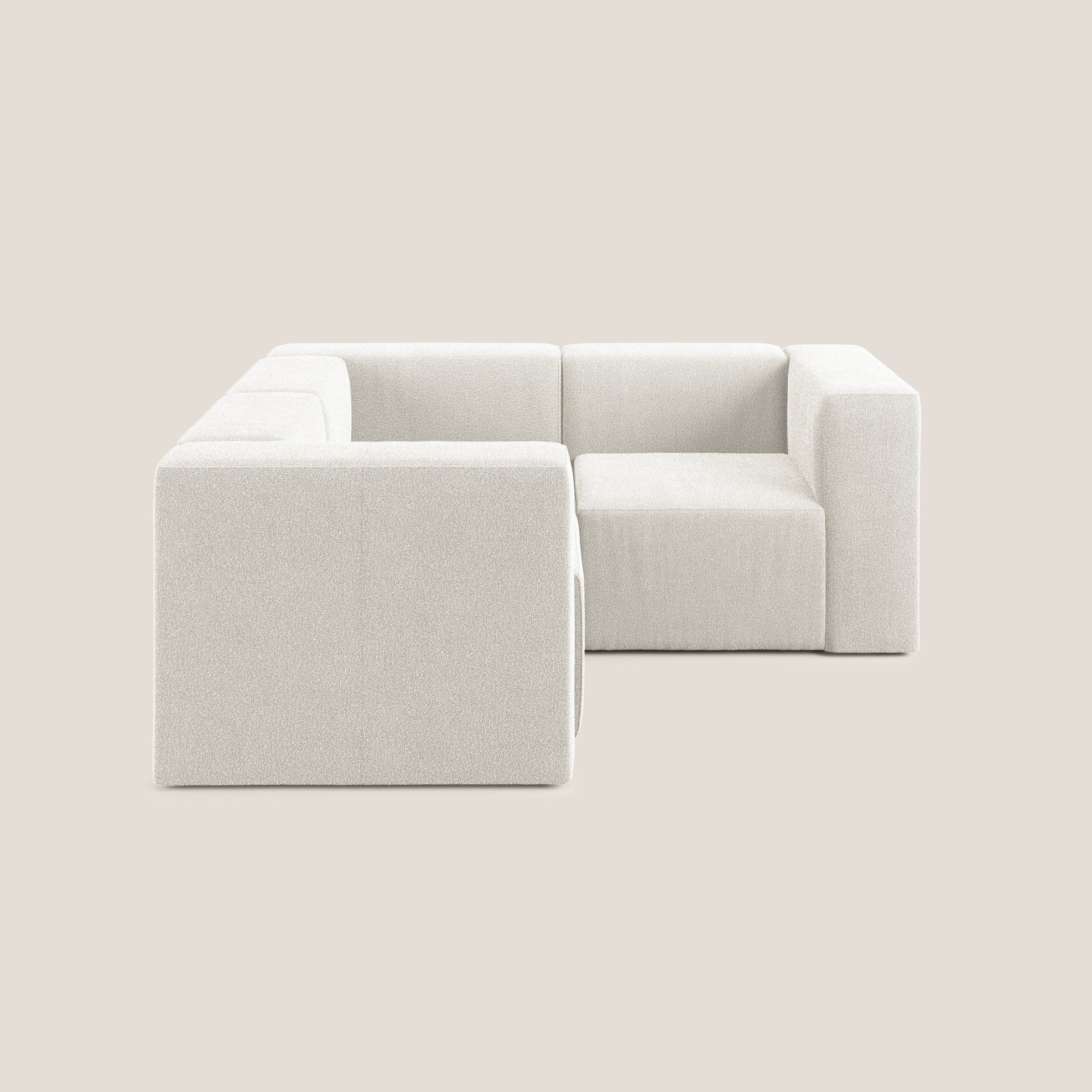 Nettuno canapé d'angle reversible modulable en bouclette douce T07 blanc - Image 3