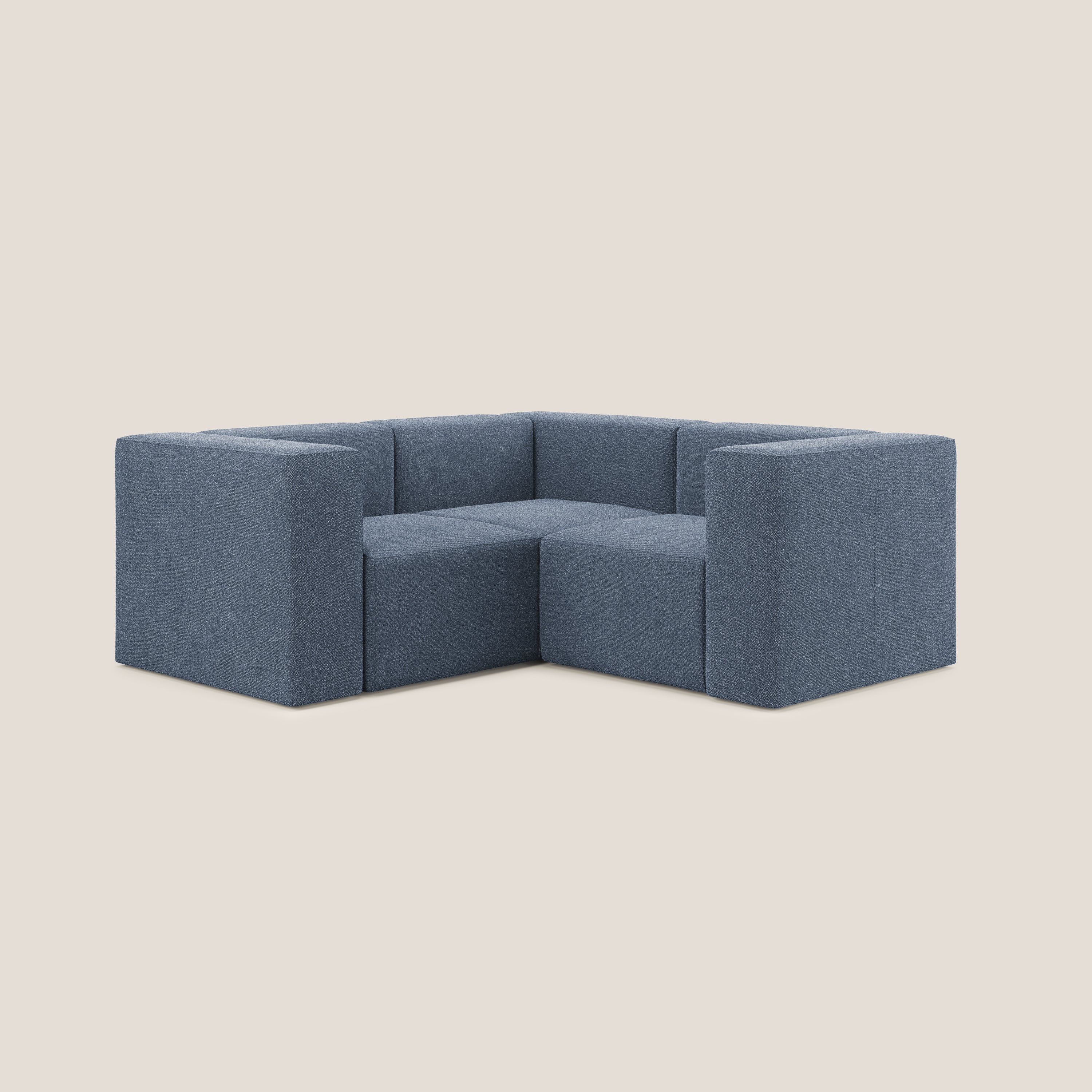 Nettuno canapé d'angle reversible modulable en bouclette douce T07 bleu - Image 2