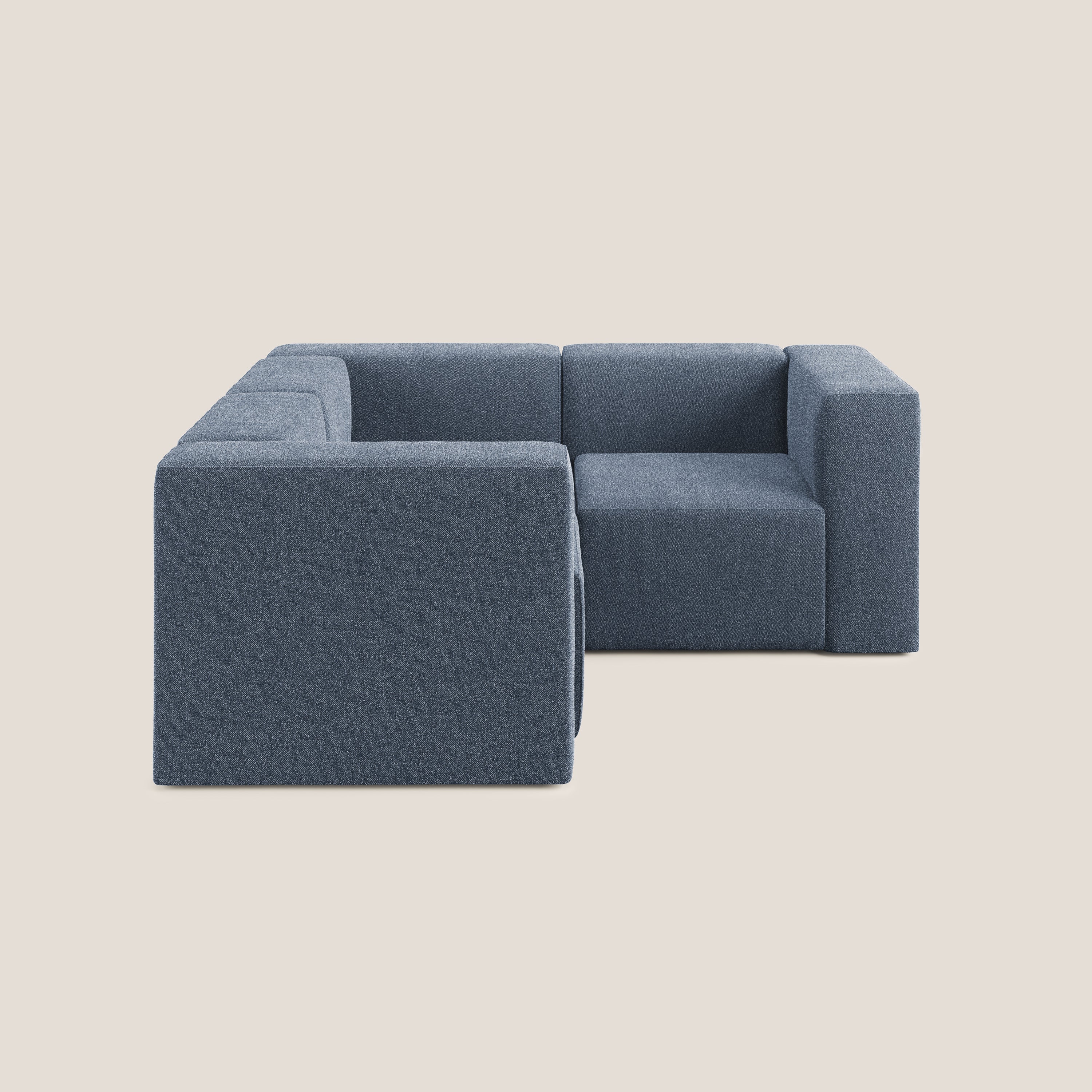 Nettuno canapé d'angle reversible modulable en bouclette douce T07 bleu - Image 3