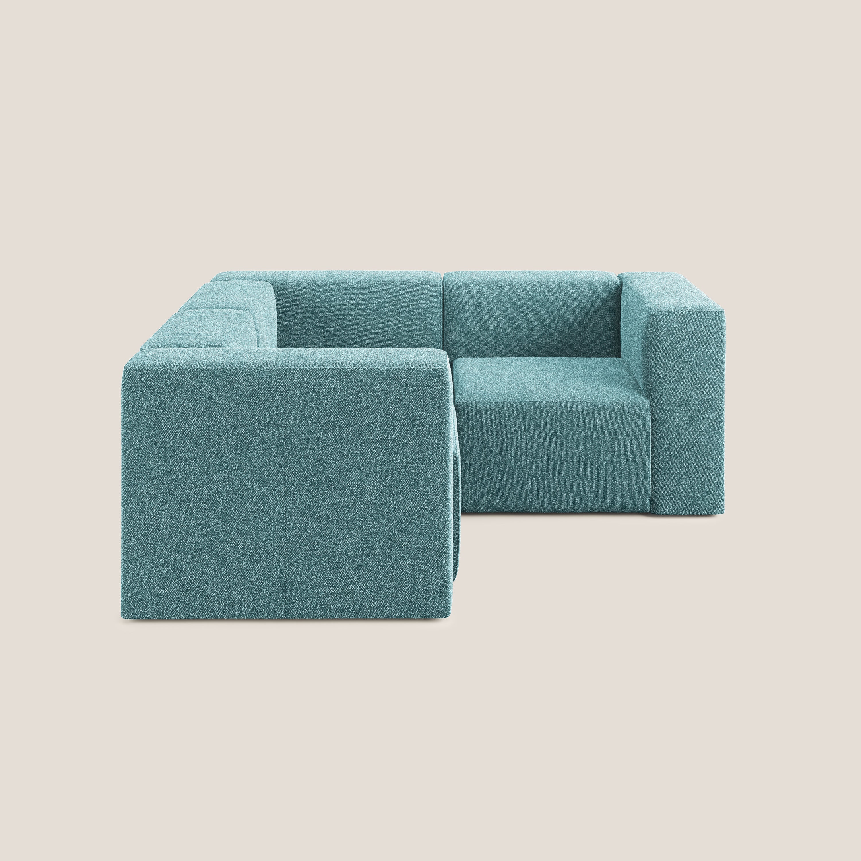 Nettuno canapé d'angle reversible modulable en bouclette douce T07 bleu ciel - Image 3