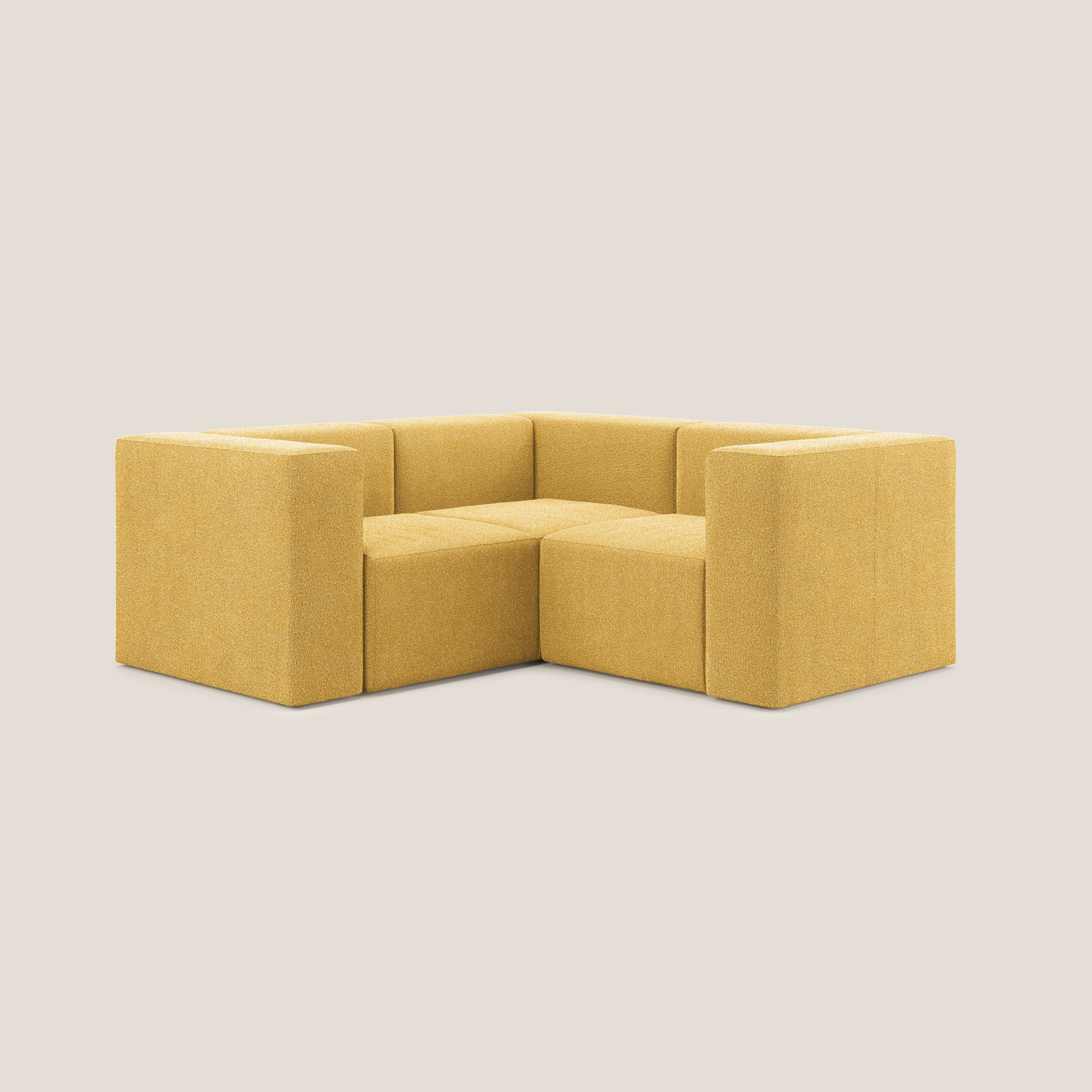 Nettuno canapé d'angle reversible modulable en bouclette douce T07 jaune - Image 2