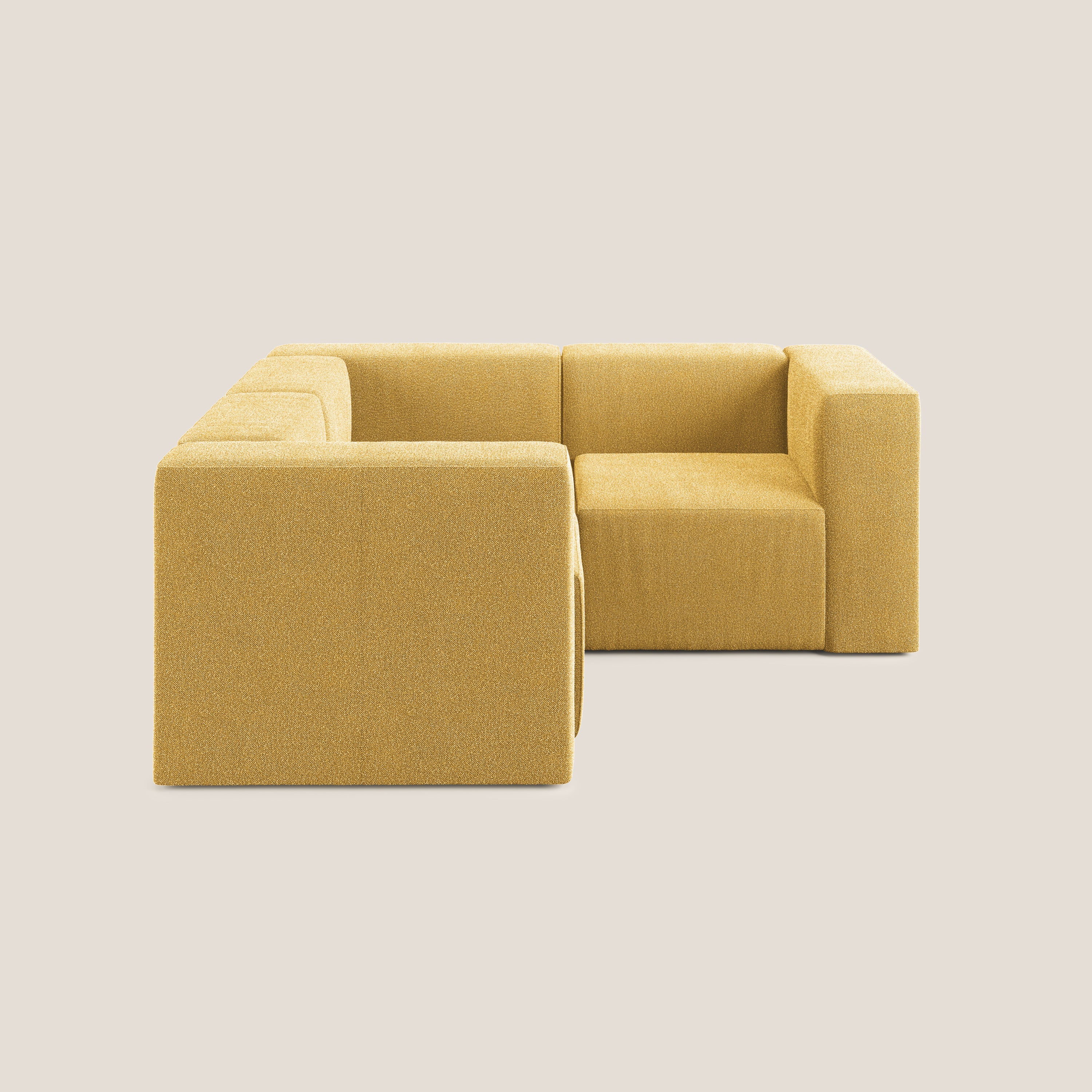 Nettuno canapé d'angle reversible modulable en bouclette douce T07 jaune - Image 3