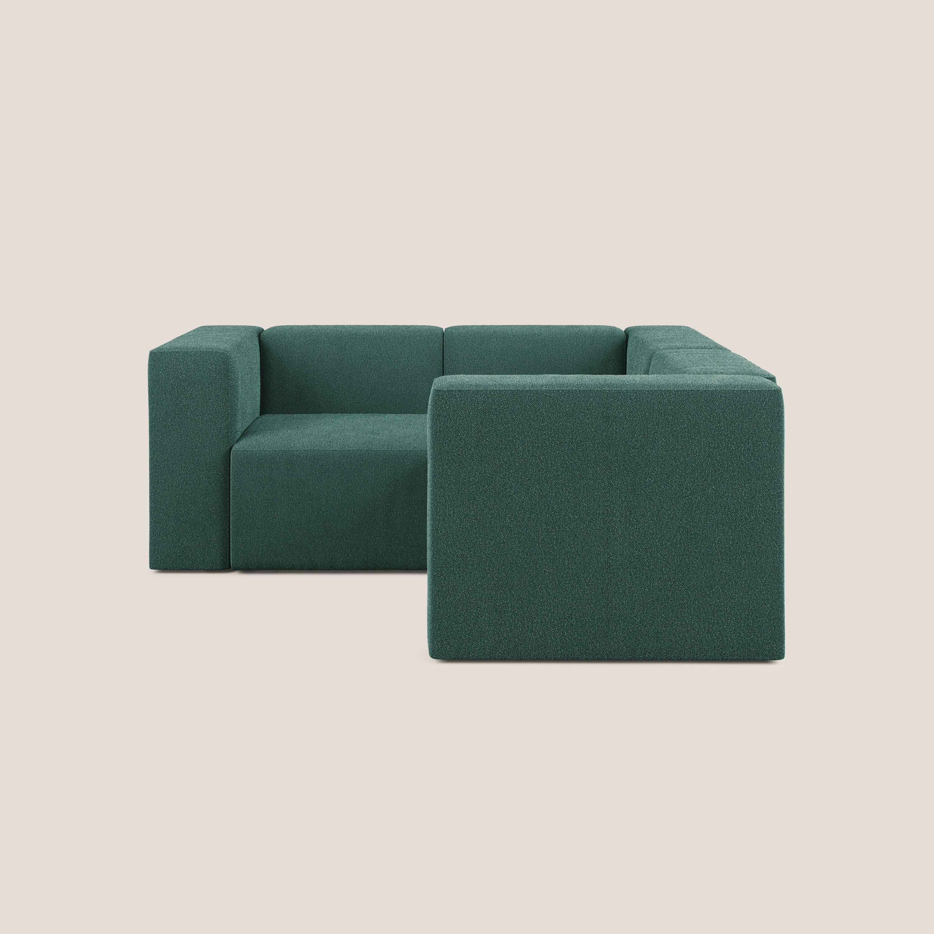 Nettuno canapé d'angle reversible modulable en bouclette douce T07 vert