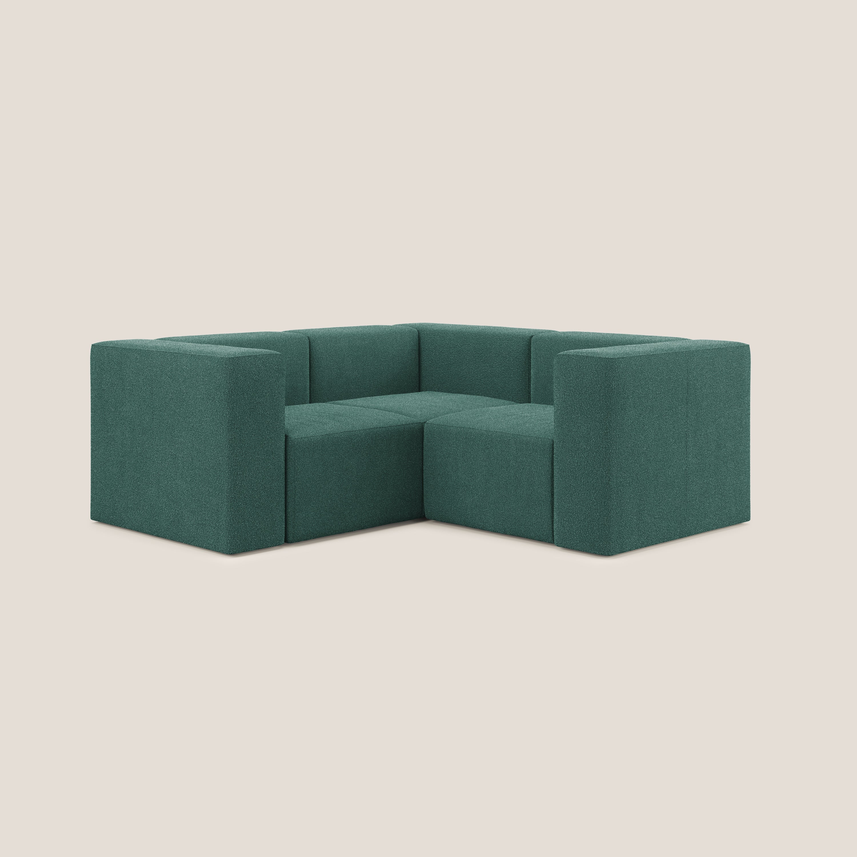 Nettuno canapé d'angle reversible modulable en bouclette douce T07 vert - Image 2